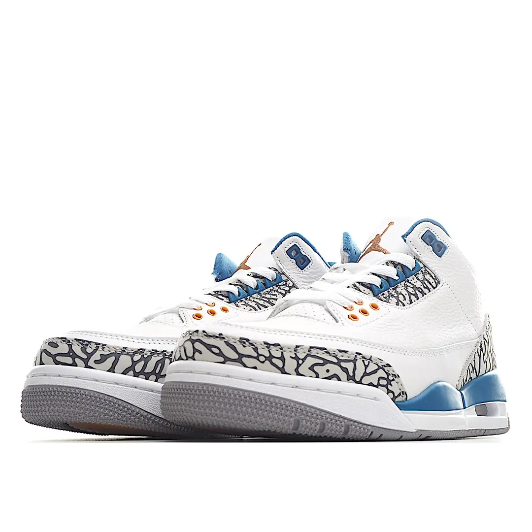 YASSW | Jordan Air Jordan 3 Retro Wizards True Blue Grade School Lifestyle Shoes: White/Blue Replica