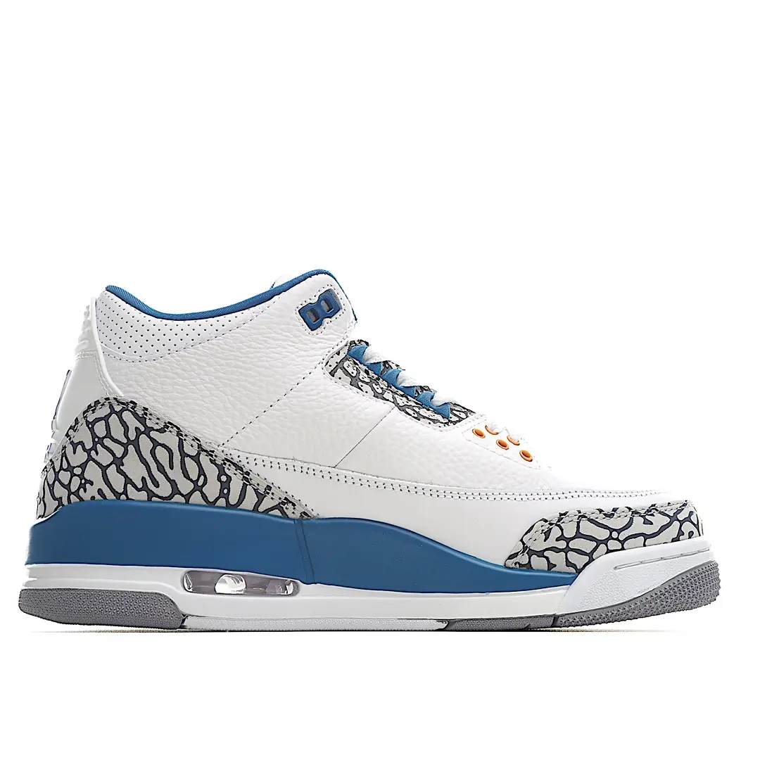 YASSW | Jordan Air Jordan 3 Retro Wizards True Blue Grade School Lifestyle Shoes: White/Blue Replica