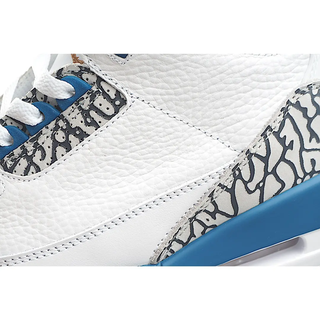 YASSW | Jordan Air Jordan 3 Retro Wizards True Blue Grade School Lifestyle Shoes: White/Blue Replica