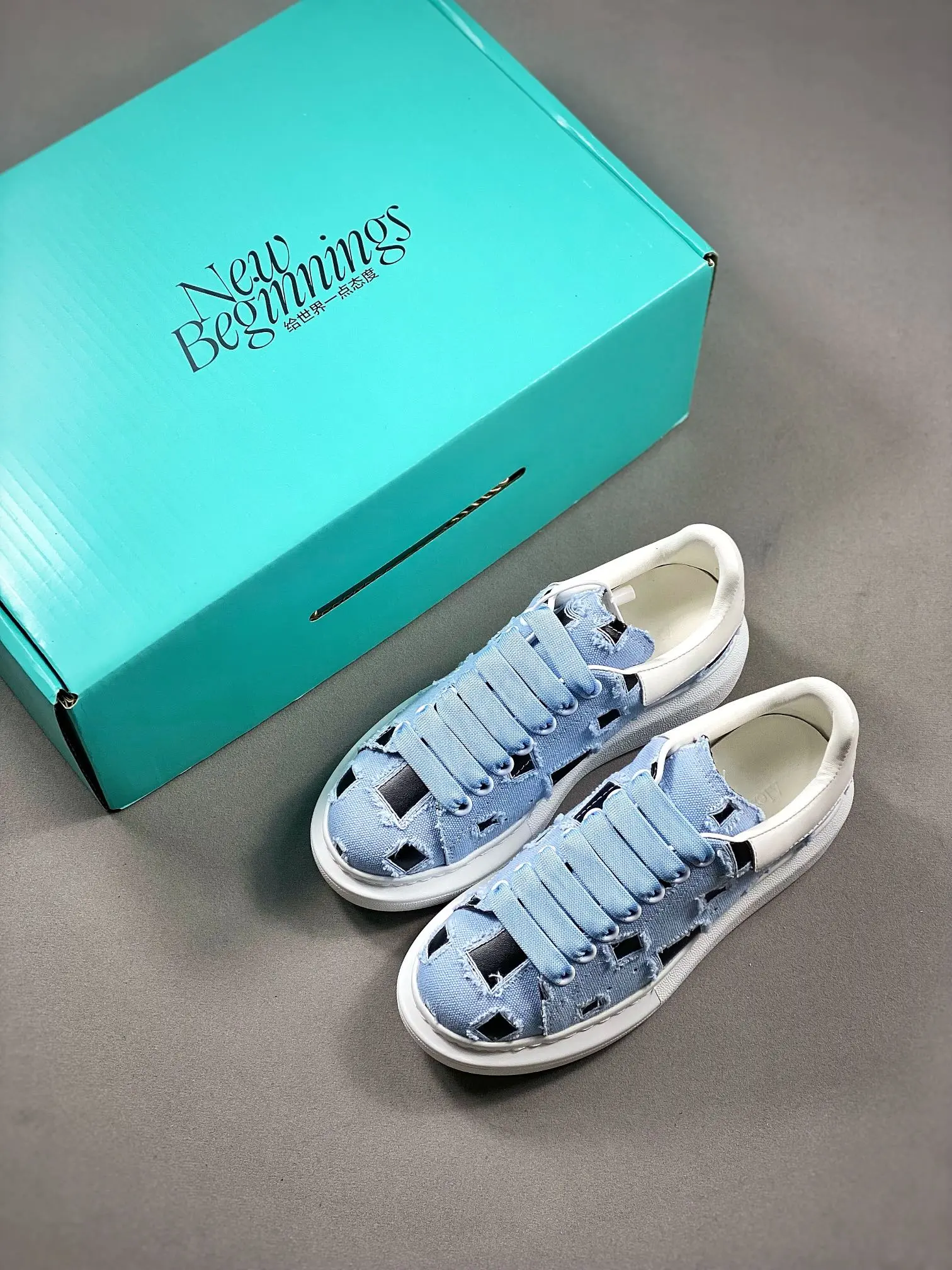 YASSW | Alexander McQueen Replica Sky Blue & White Sneakers Review