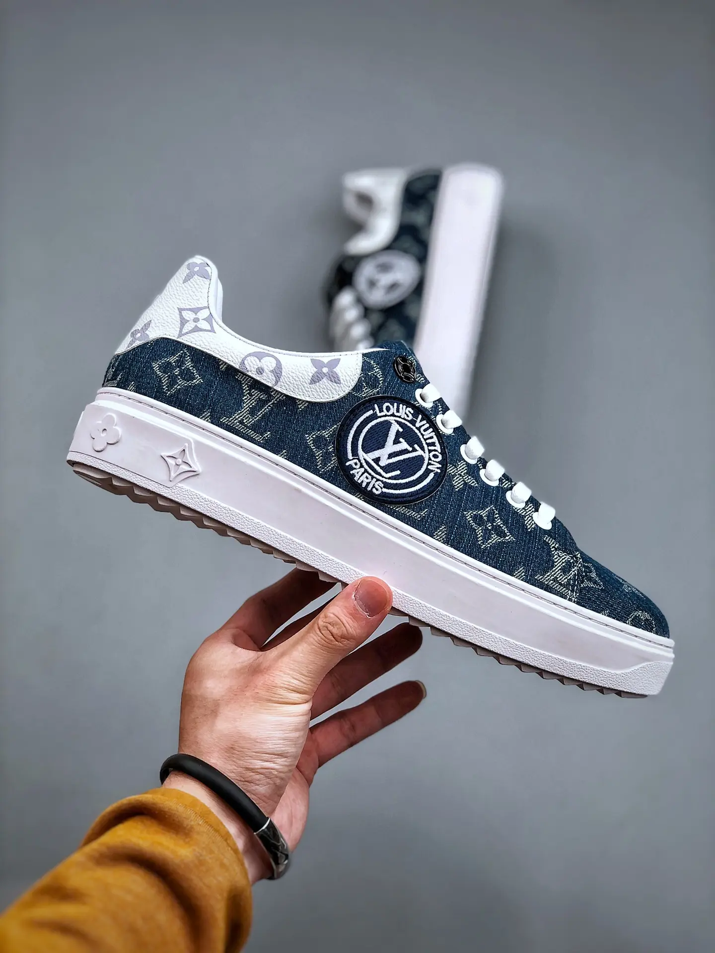 YASSW | Louis Vuitton Denim Time Out Sneakers Replica - Stylish & Affordable