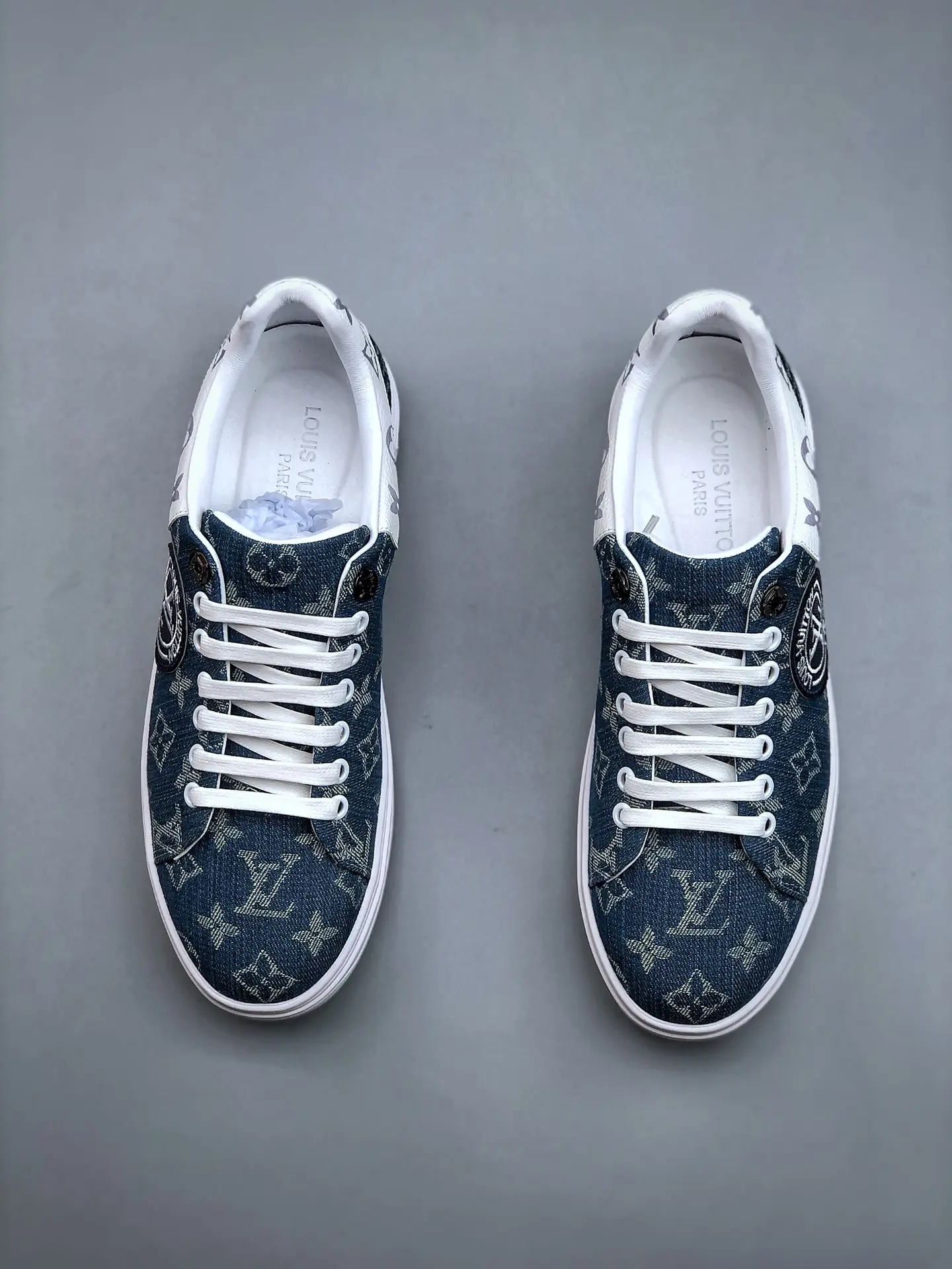 YASSW | Louis Vuitton Denim Time Out Sneakers Replica - Stylish & Affordable