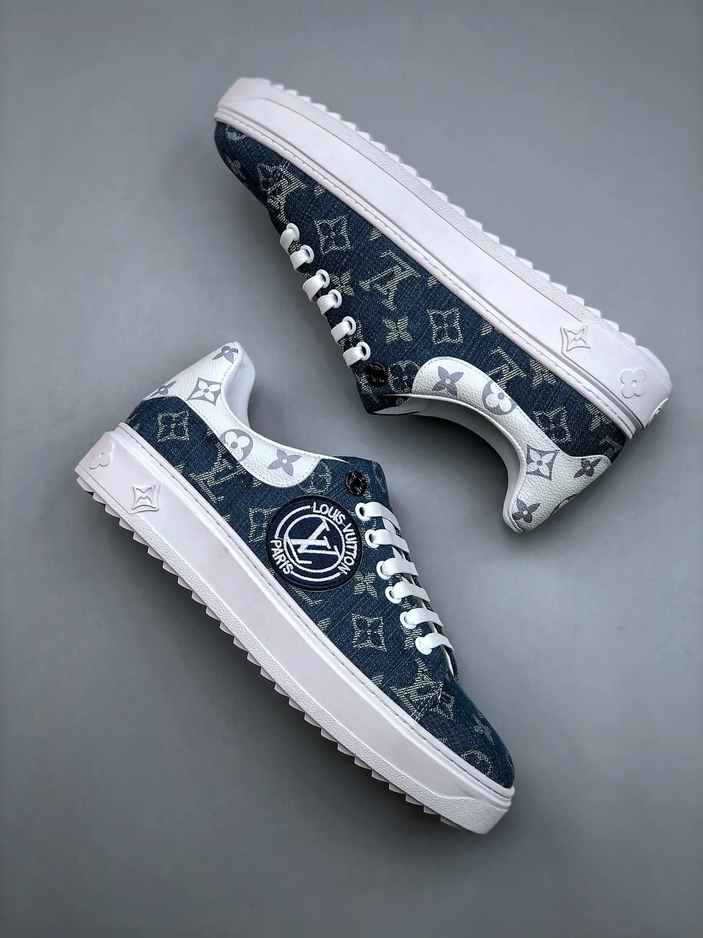 YASSW | Louis Vuitton Denim Time Out Sneakers Replica - Stylish & Affordable