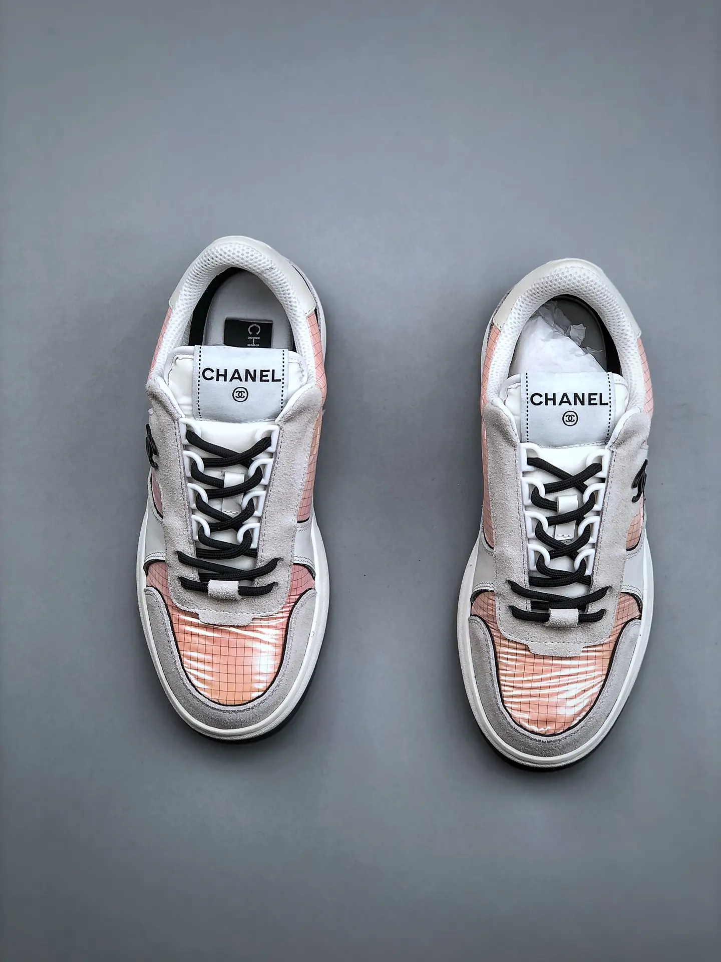 YASSW | Chanel Pink, Gray & White CC Sneakers Replica Review: A Detailed Look