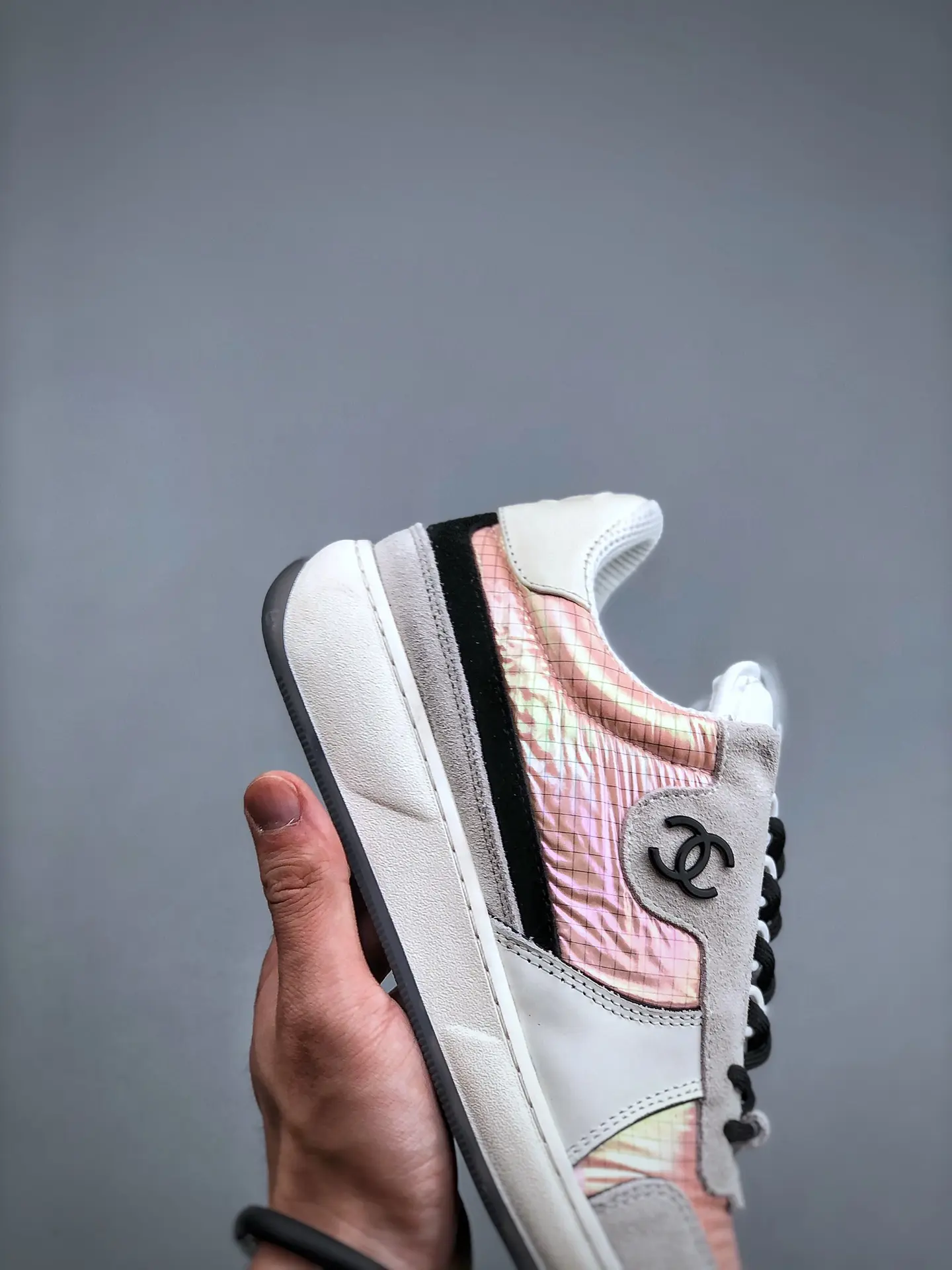 YASSW | Chanel Pink, Gray & White CC Sneakers Replica Review: A Detailed Look