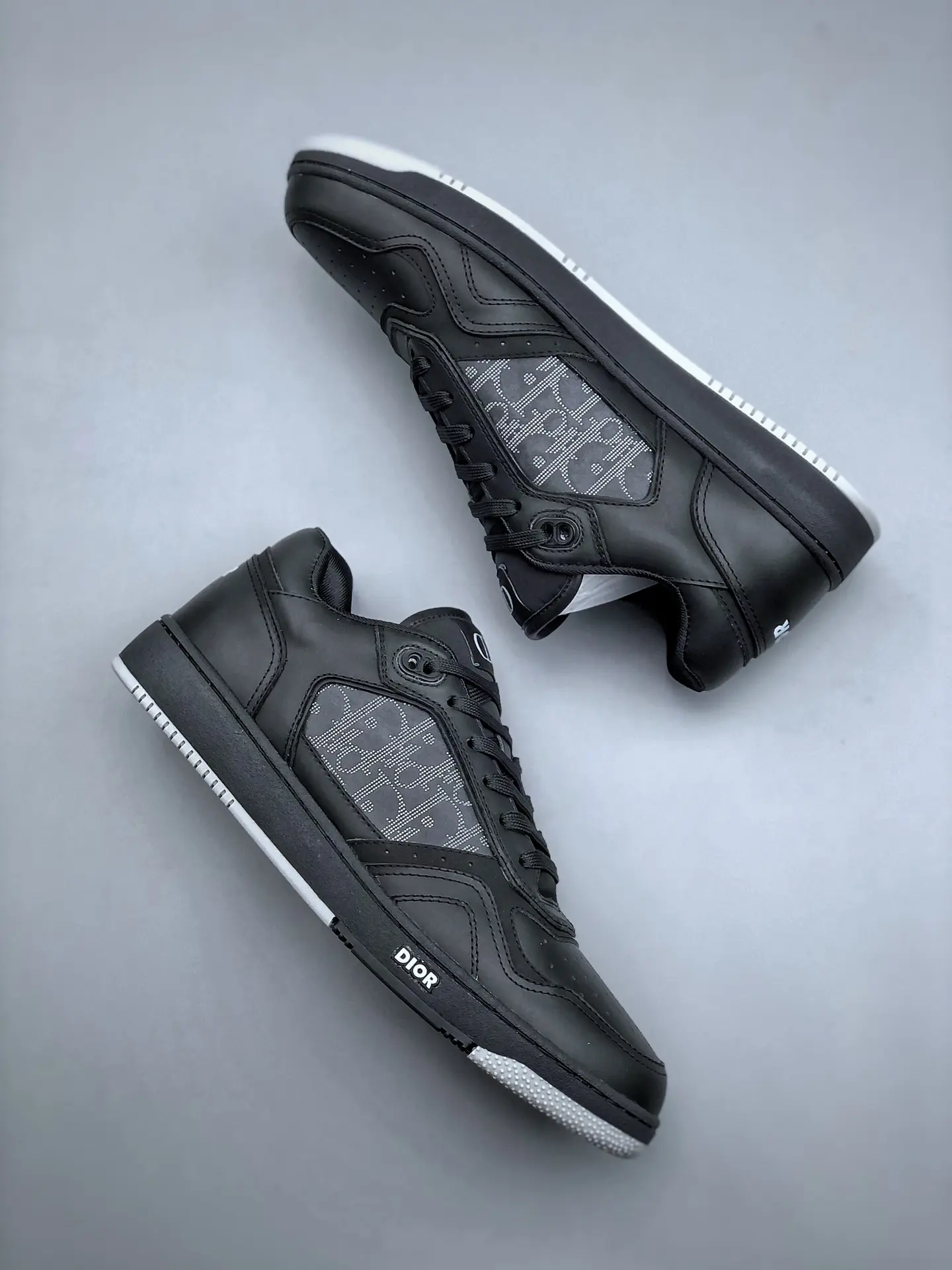 YASSW | Dior B27 Low Black Dior Oblique Galaxy Leather Grey Replica