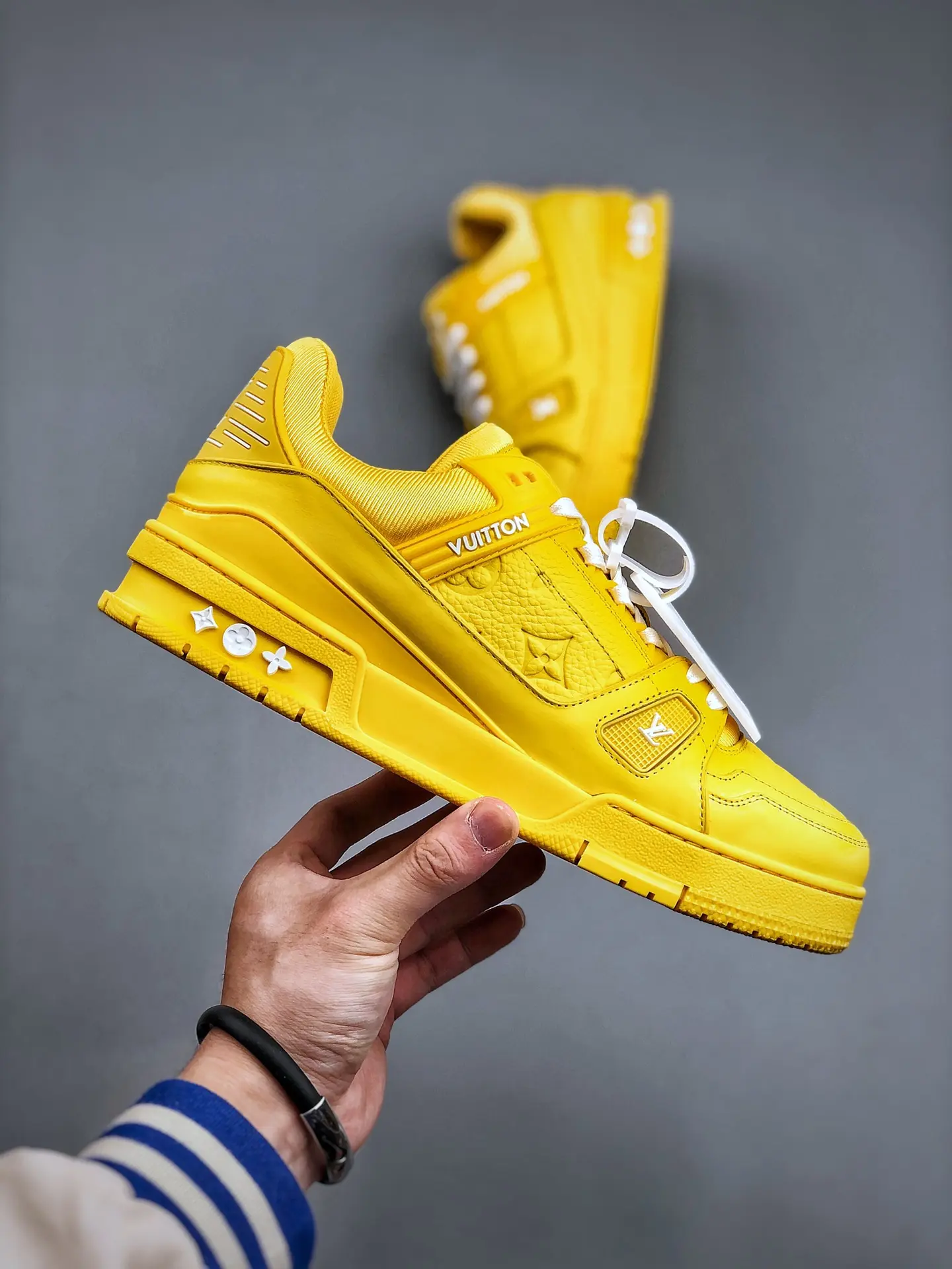 YASSW | Louis Vuitton Trainer Yellow Embossed Monogram Replica Sneaker Review