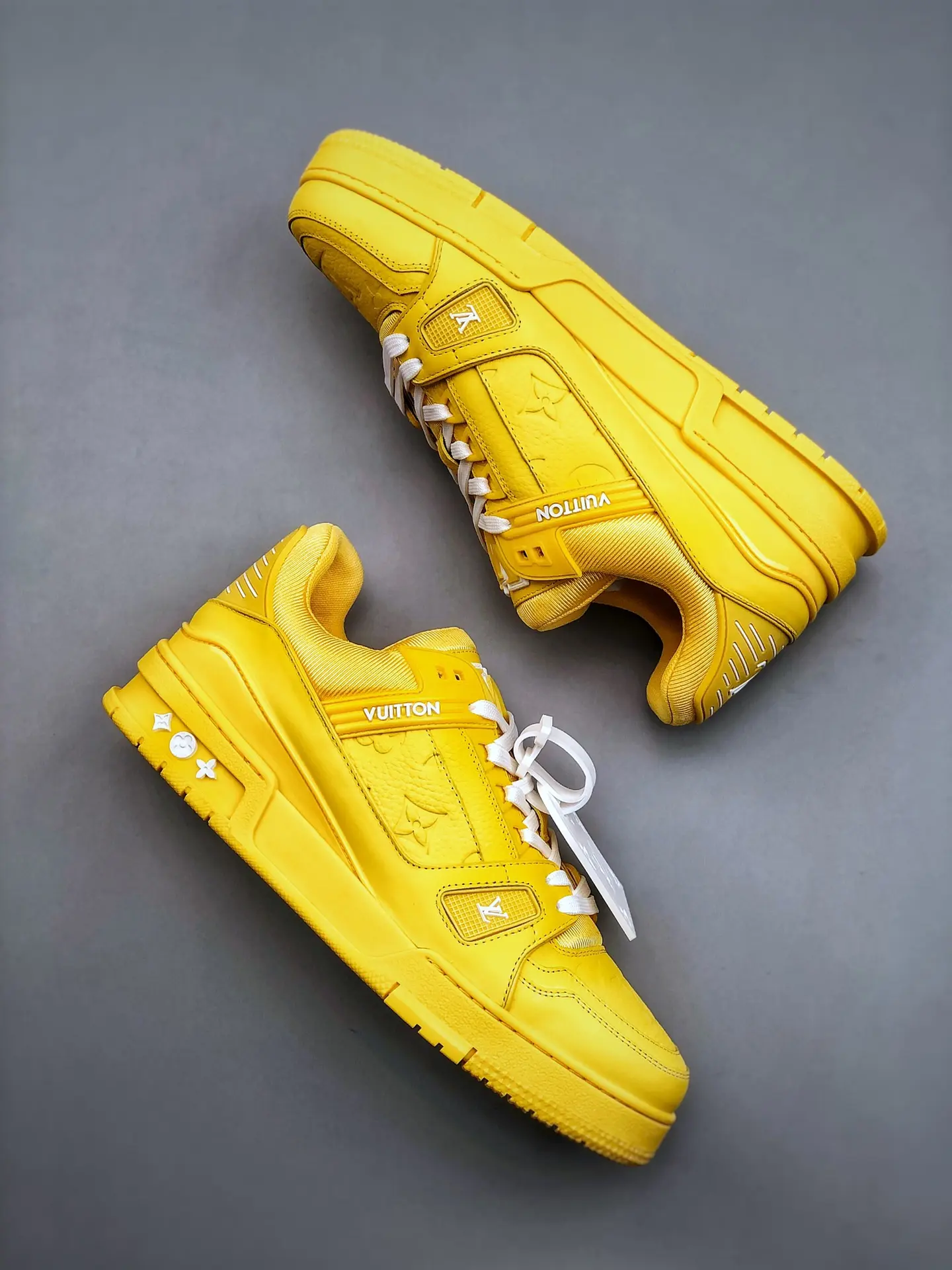 YASSW | Louis Vuitton Trainer Yellow Embossed Monogram Replica Sneaker Review