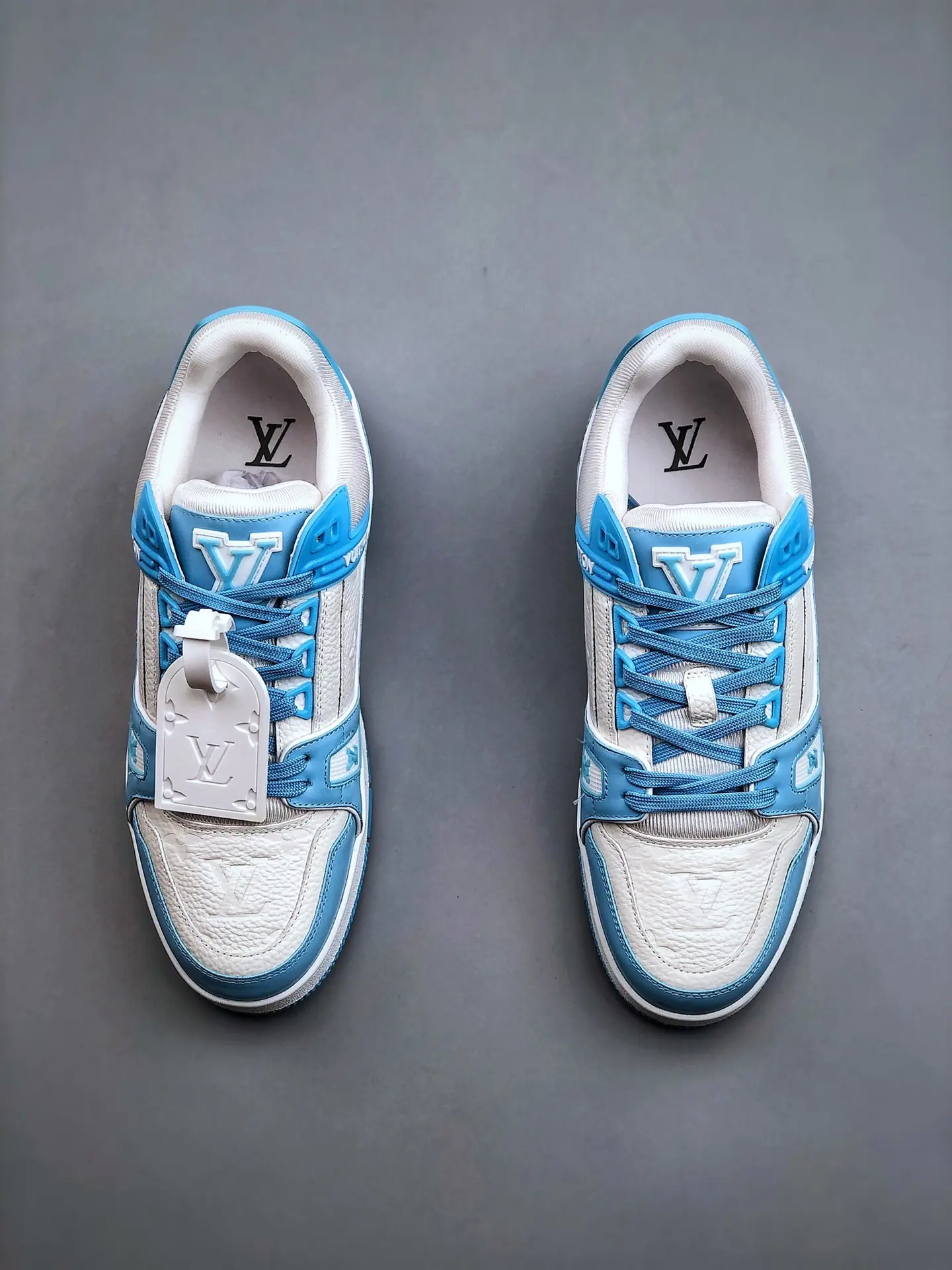 YASSW | Louis Vuitton Trainer Sneakers Sky Blue Replica Review