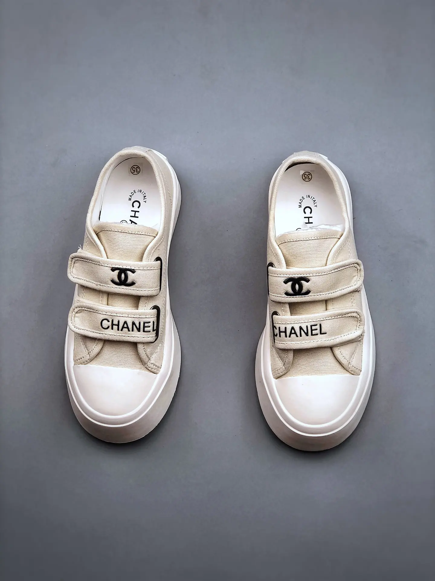 YASSW | Chic and Stylish: Exploring Replica Chanel Beige Canvas Slip-on Sneakers