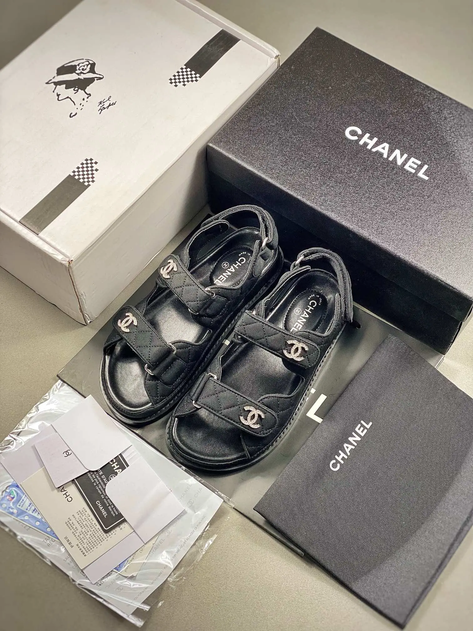 YASSW | Chanel Black Quilted Dad Sandals Replica - Size Guide & Review