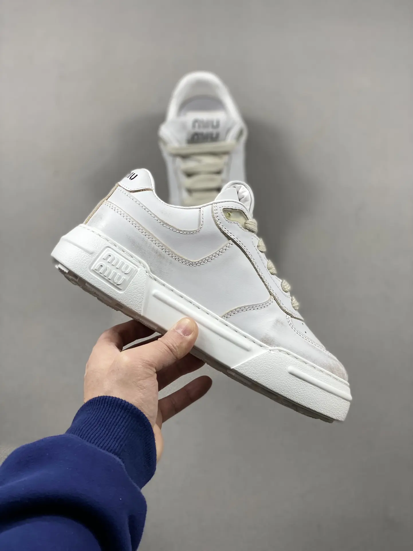 YASSW | Miu Miu White Bleached Leather Trainer Replica Review