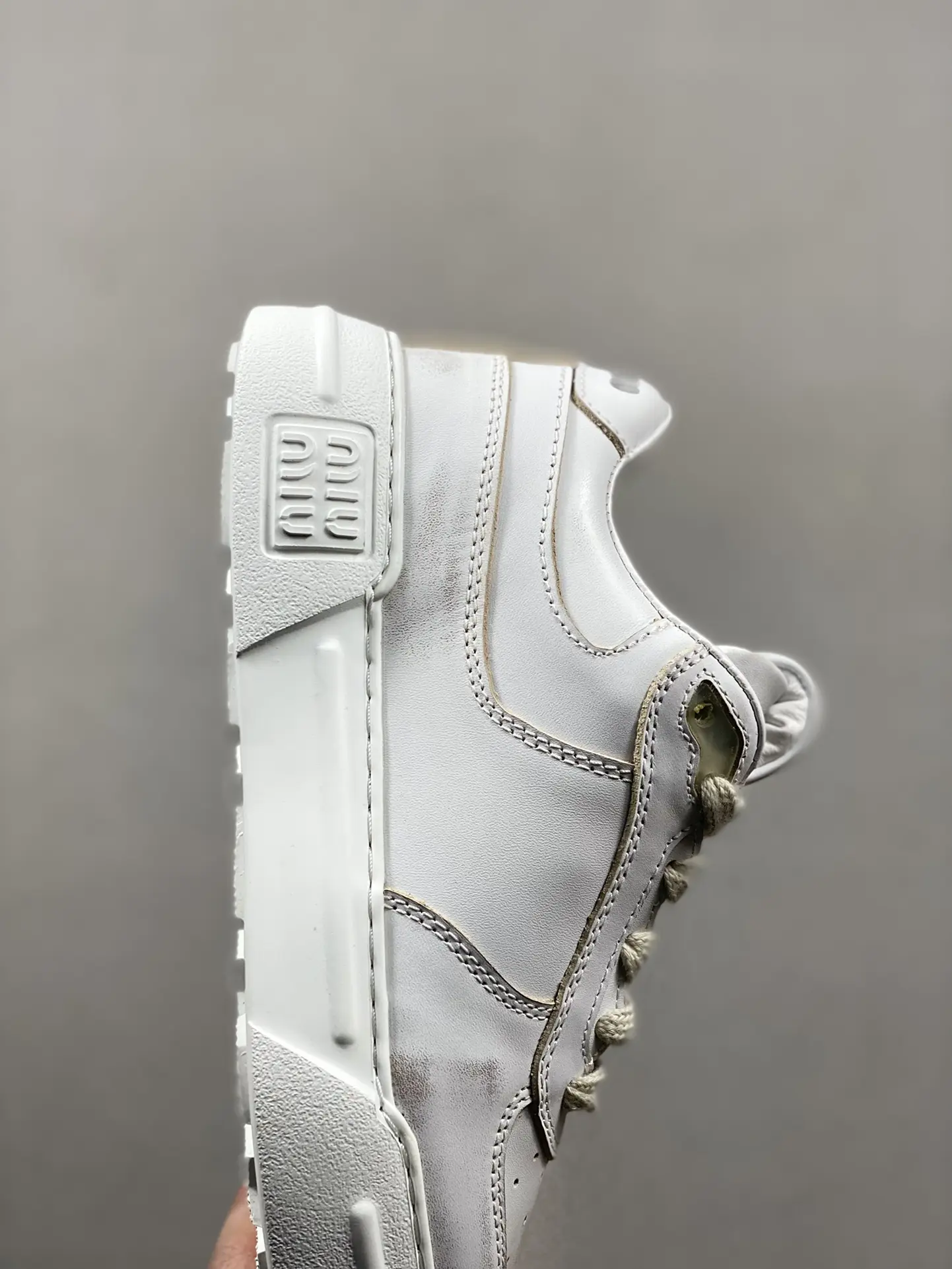 YASSW | Miu Miu White Bleached Leather Trainer Replica Review