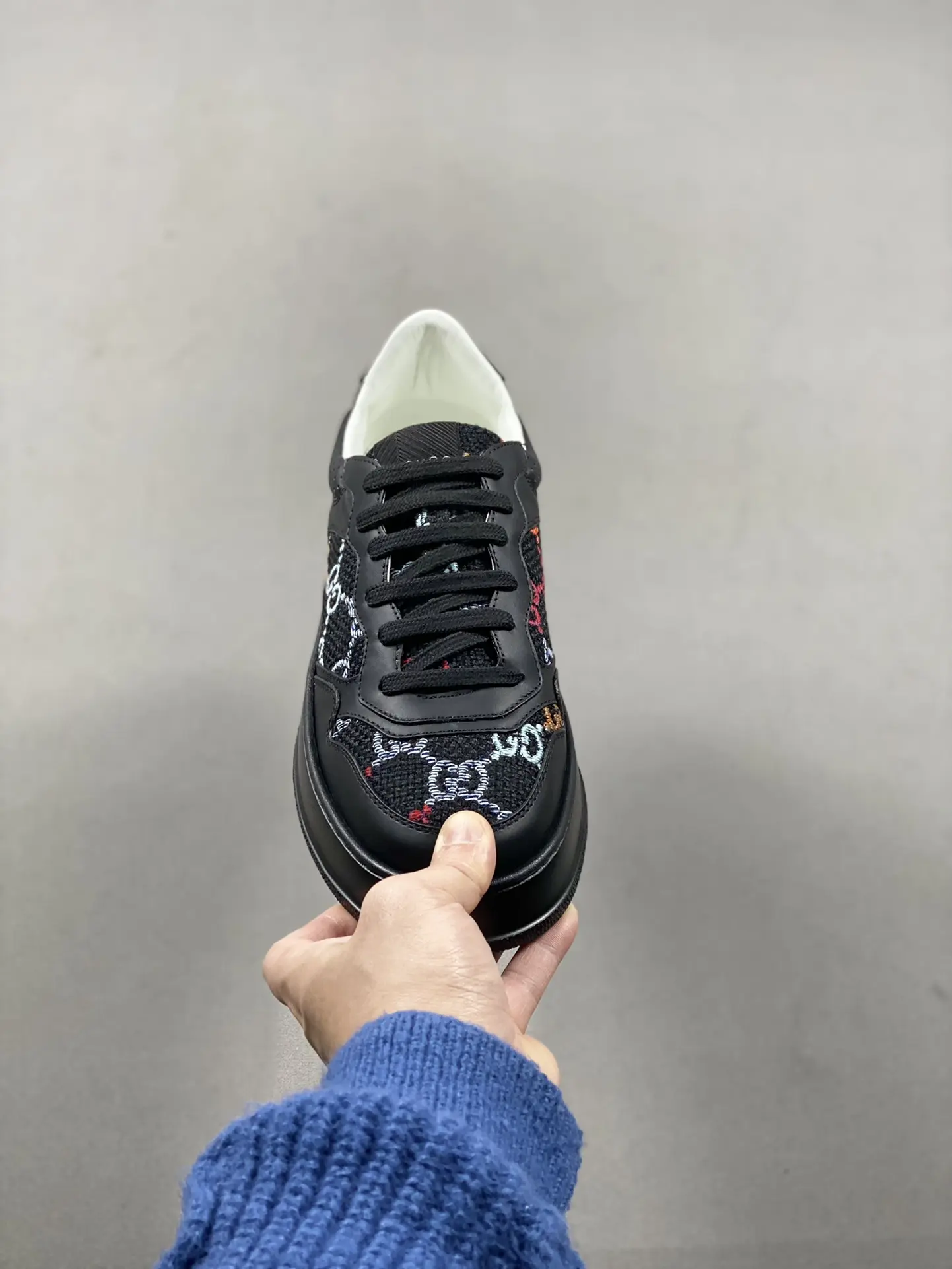 YASSW | Gucci GG Rhyton Logo Monogram Replica Sneakers in Black – A Detailed Review