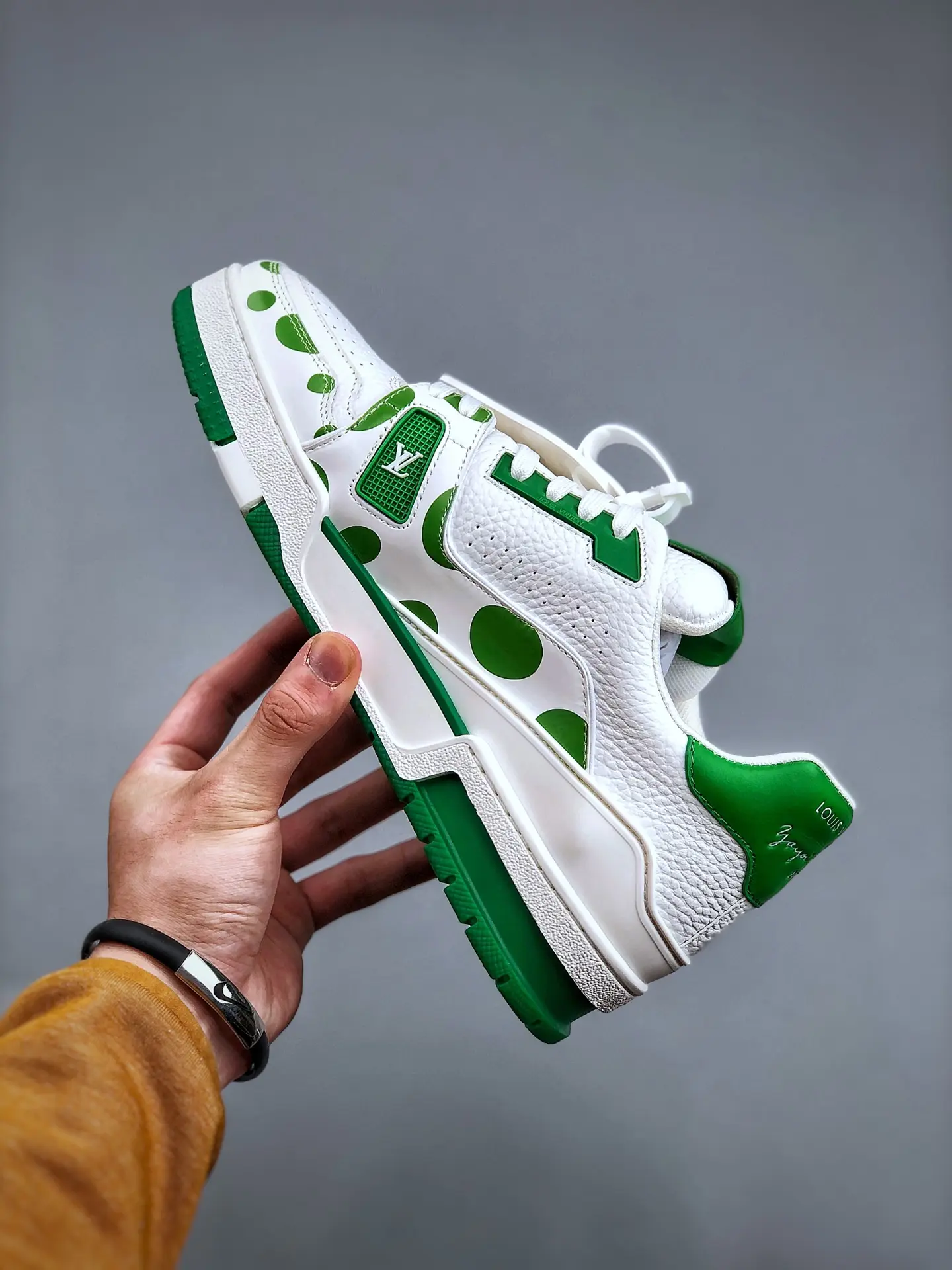 YASSW | Louis Vuitton LV Trainer Yayoi Kusama Green White Replica Sneaker Review