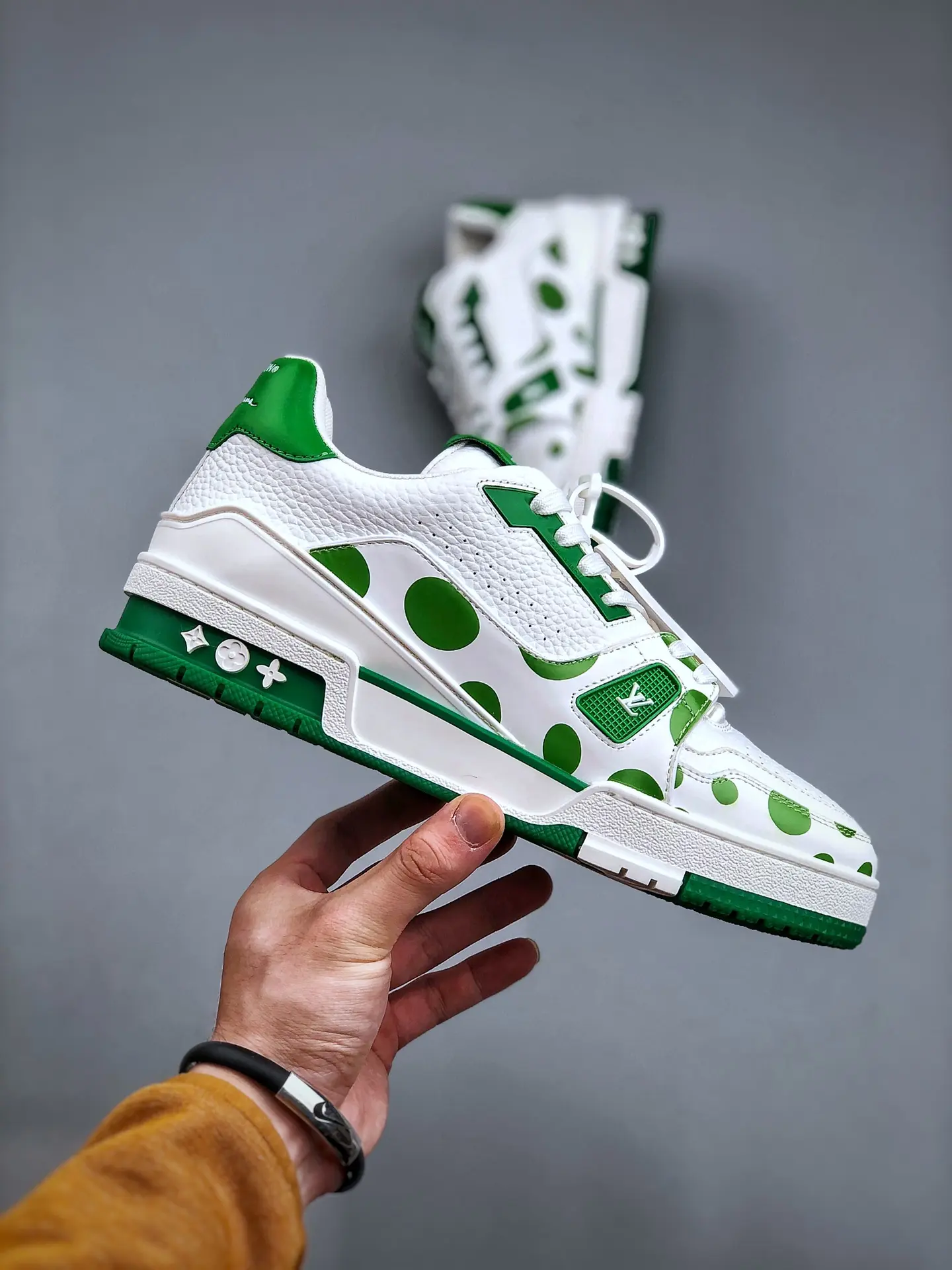 YASSW | Louis Vuitton LV Trainer Yayoi Kusama Green White Replica Sneaker Review