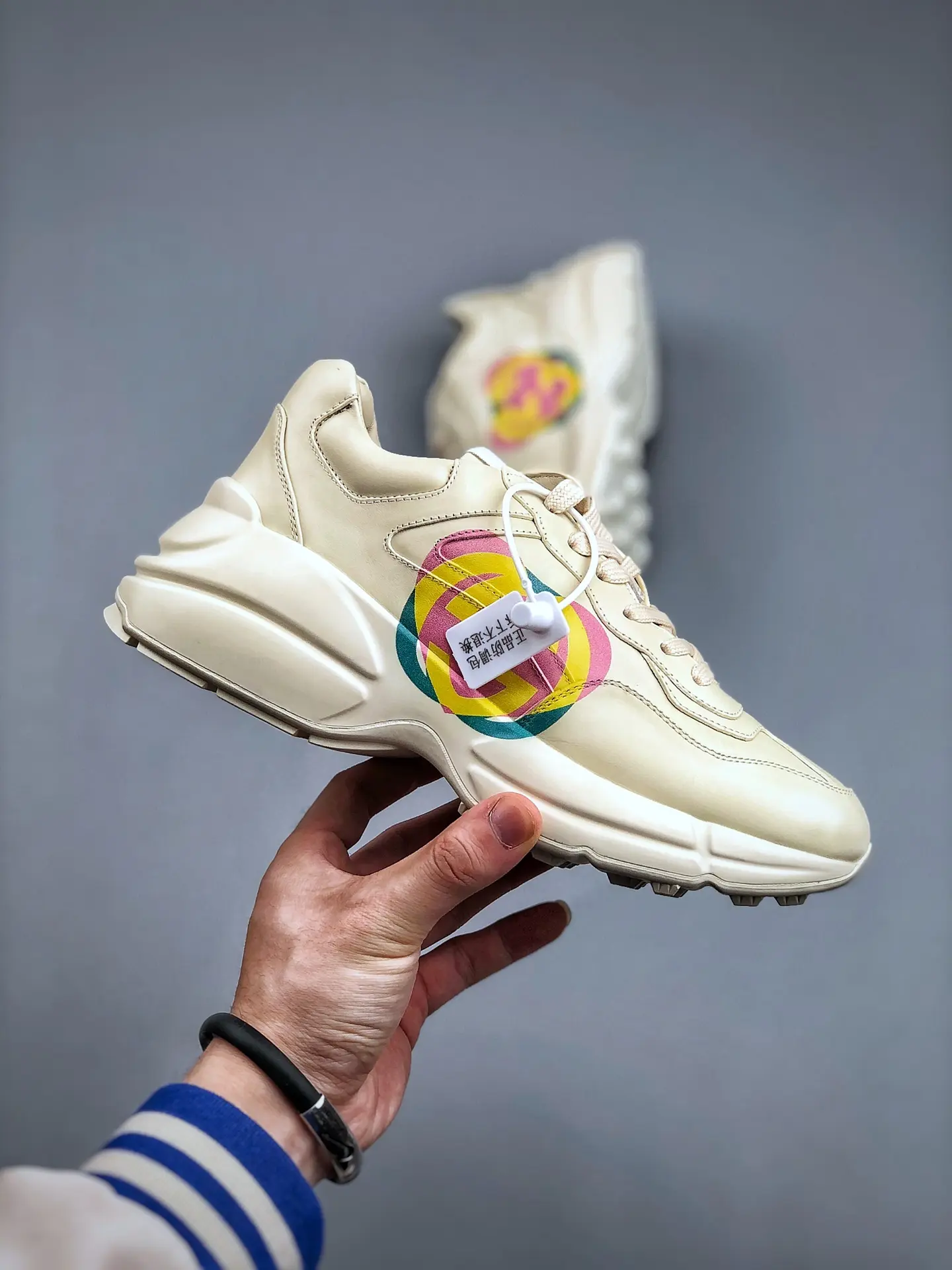 YASSW | Unveiling the Gucci Rhyton Heart-Print Leather Trainers: Authentic vs. Replica