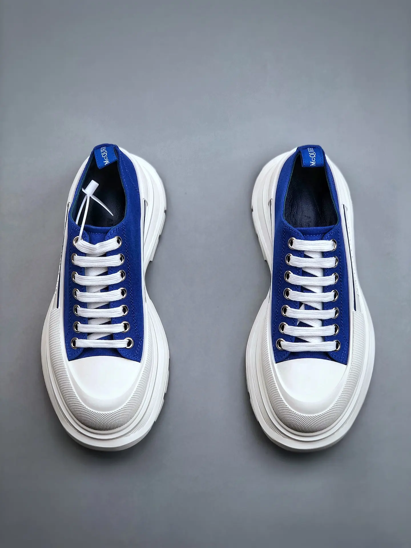 YASSW | Replica Alexander McQueen Tread Slick Lace Up Sneakers: Blue Denim