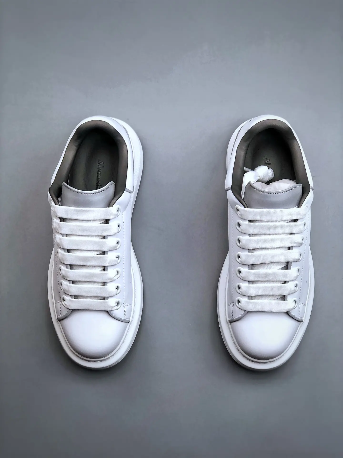 YASSW | The Allure of Replica Alexander McQueen Oversized Sneakers: White & Silver