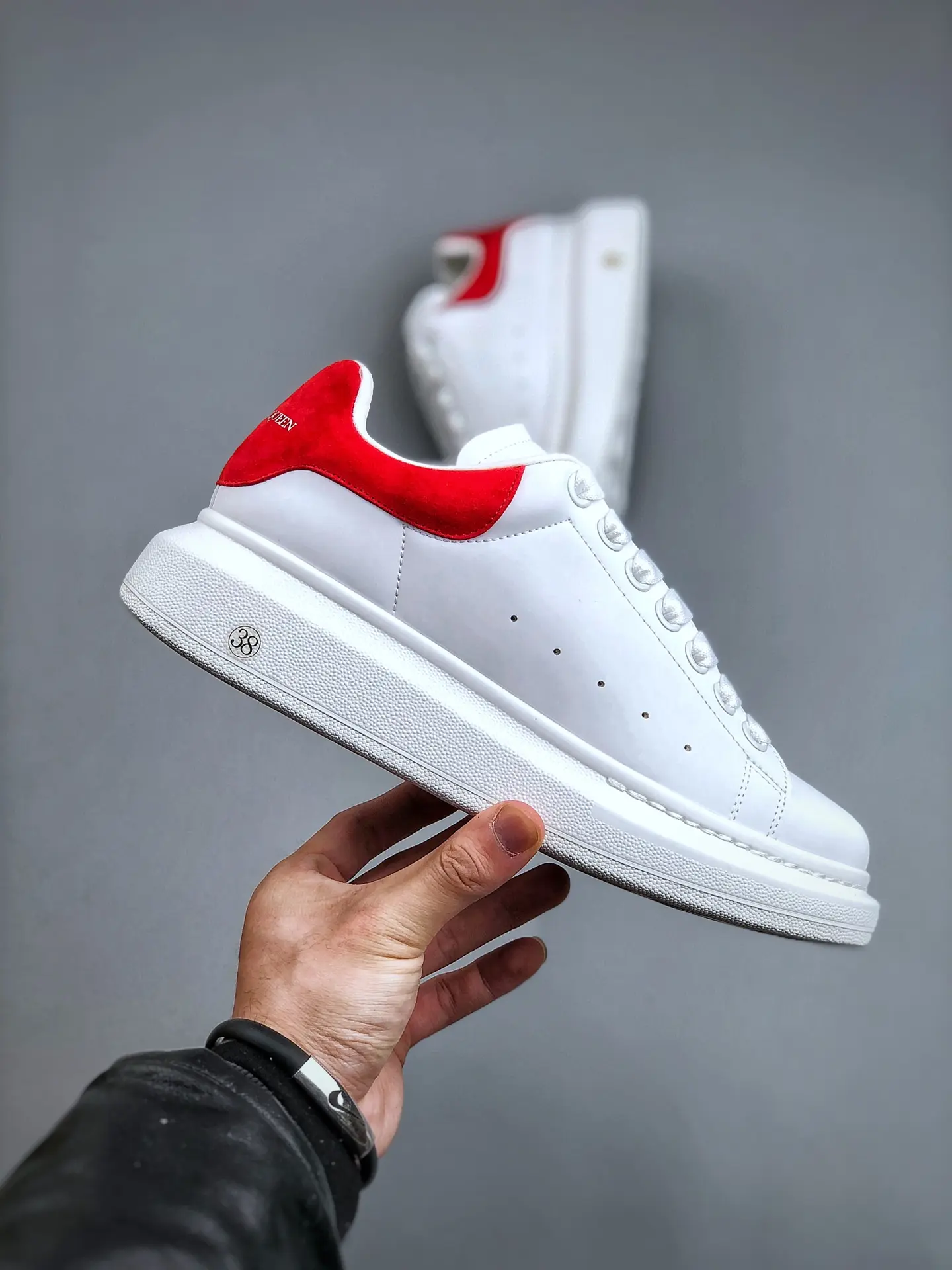 YASSW | Alexander McQueen Red & White Oversized Sneakers: Replica Review