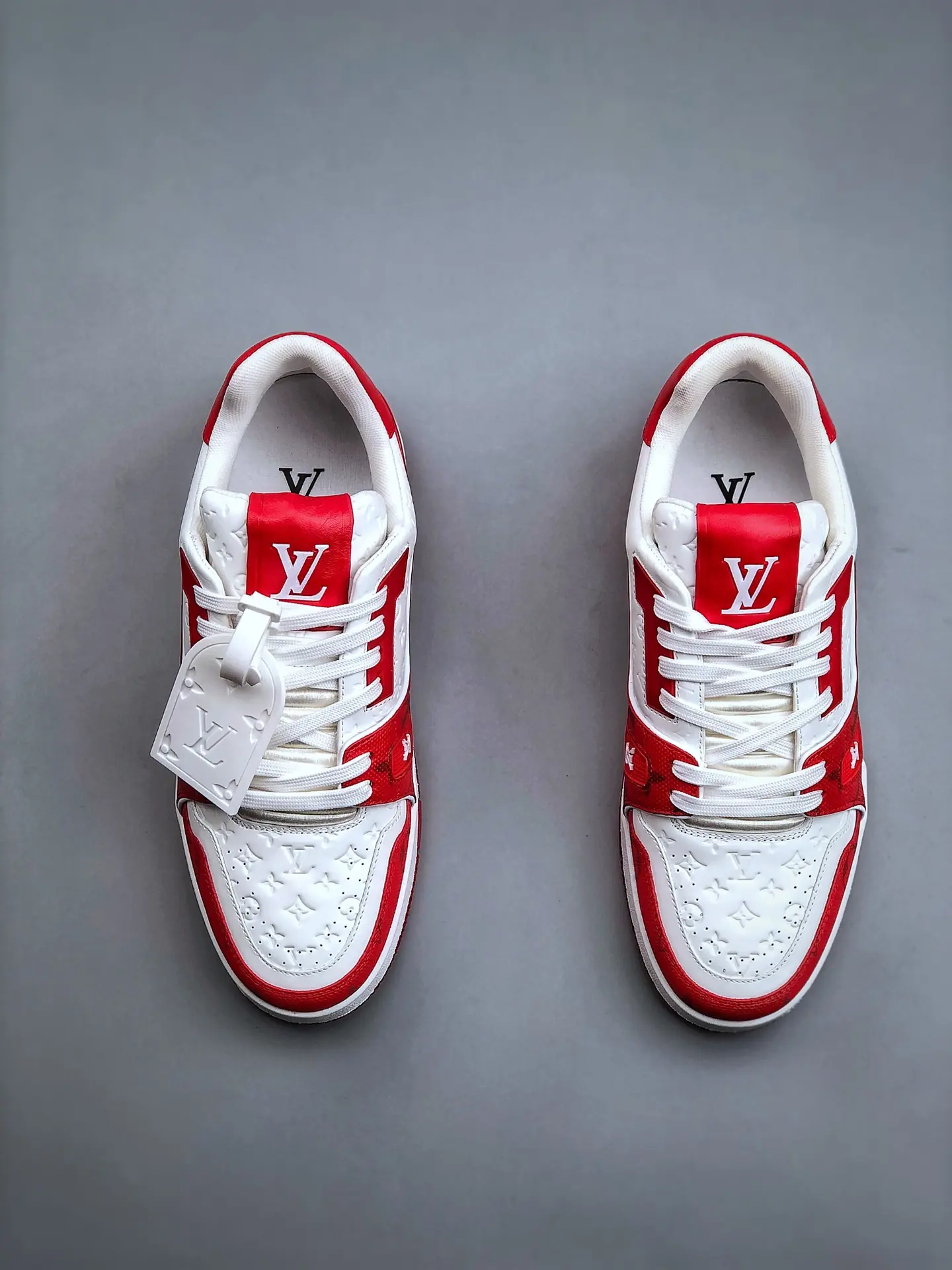 YASSW | Louis Vuitton Red & Green Trainers (Replica) - Stylish and Affordable Luxury