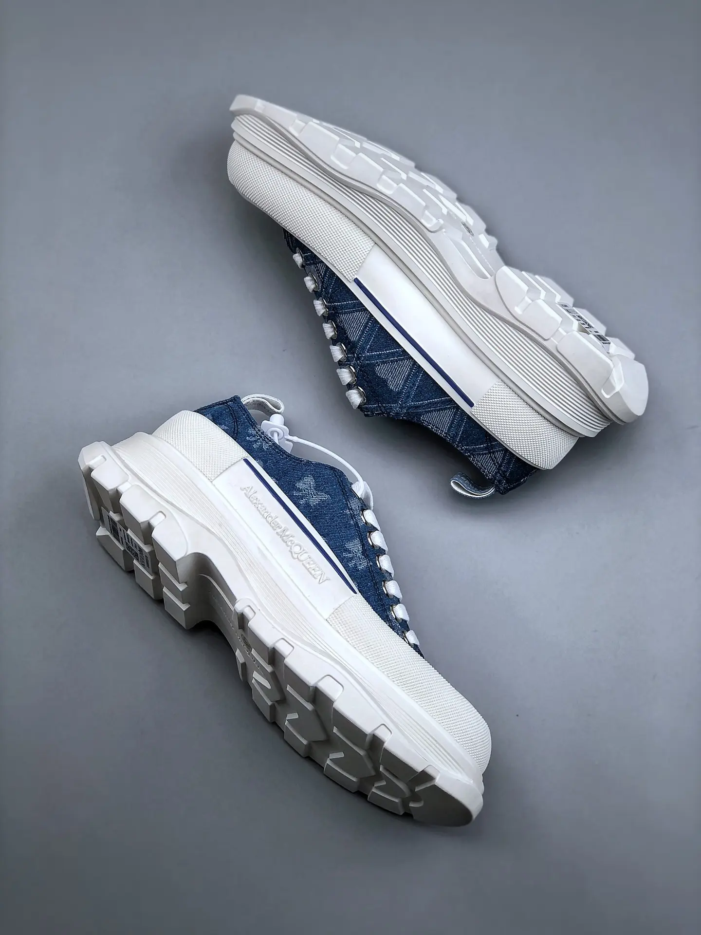 YASSW | The Truth About Replica Alexander McQueen Sneakers: Blue Tread Slick Lace-Ups