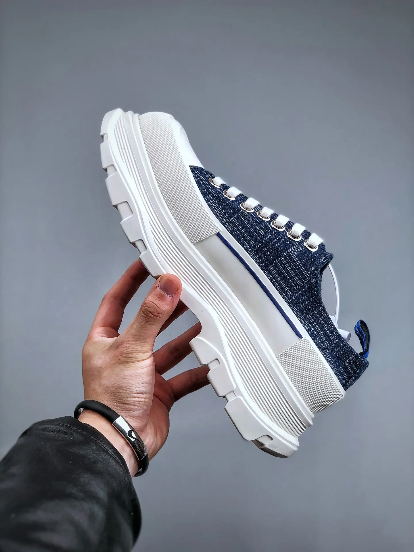 YASSW | Unveiling the World of Replica Alexander McQueen Tread Slick Trainers: Cloth Blue for Women