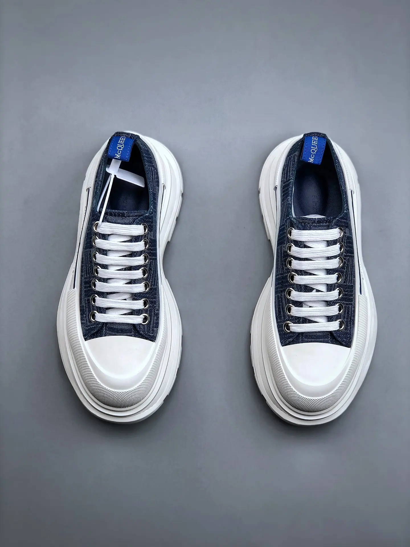 YASSW | Unveiling the World of Replica Alexander McQueen Tread Slick Trainers: Cloth Blue for Women