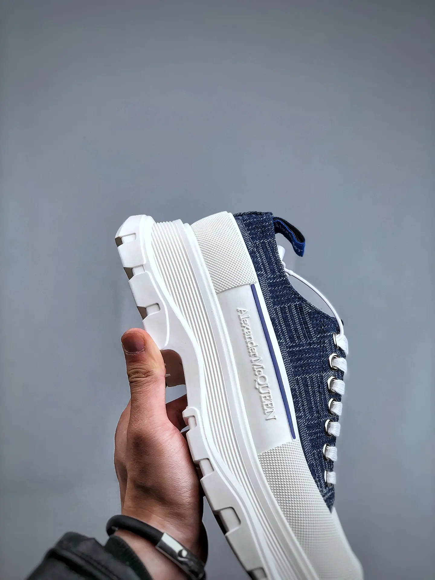 YASSW | Unveiling the World of Replica Alexander McQueen Tread Slick Trainers: Cloth Blue for Women