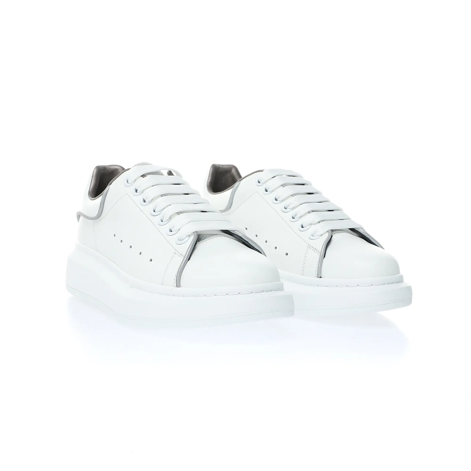 YASSW | Alexander McQueen White & Silver Oversized Sneakers Replica Review