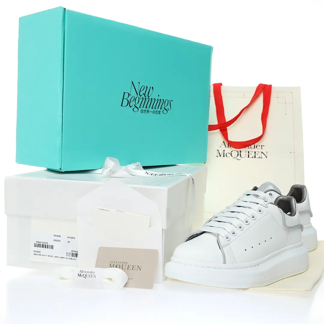 YASSW | Alexander McQueen White & Silver Oversized Sneakers Replica Review