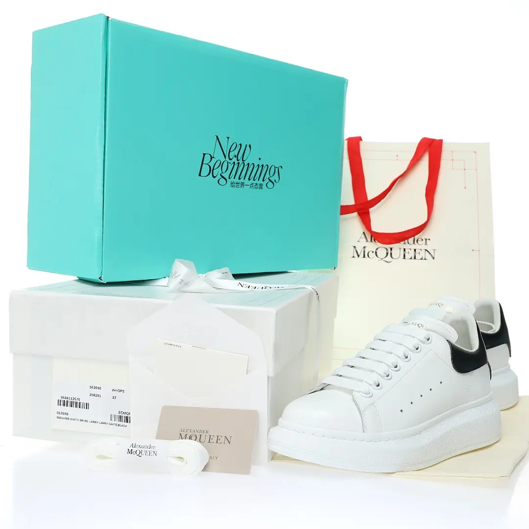 YASSW | Alexander McQueen White & Black Oversized Sneakers Replica