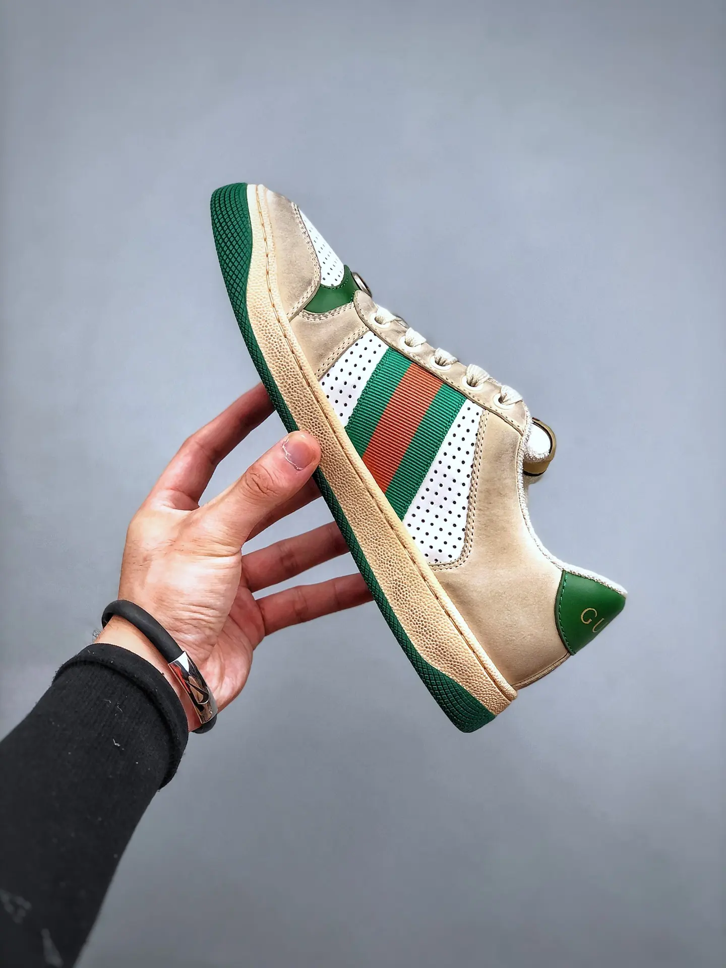 YASSW | Authentic Appeal: Replica Gucci Screener Leather Sneakers in White