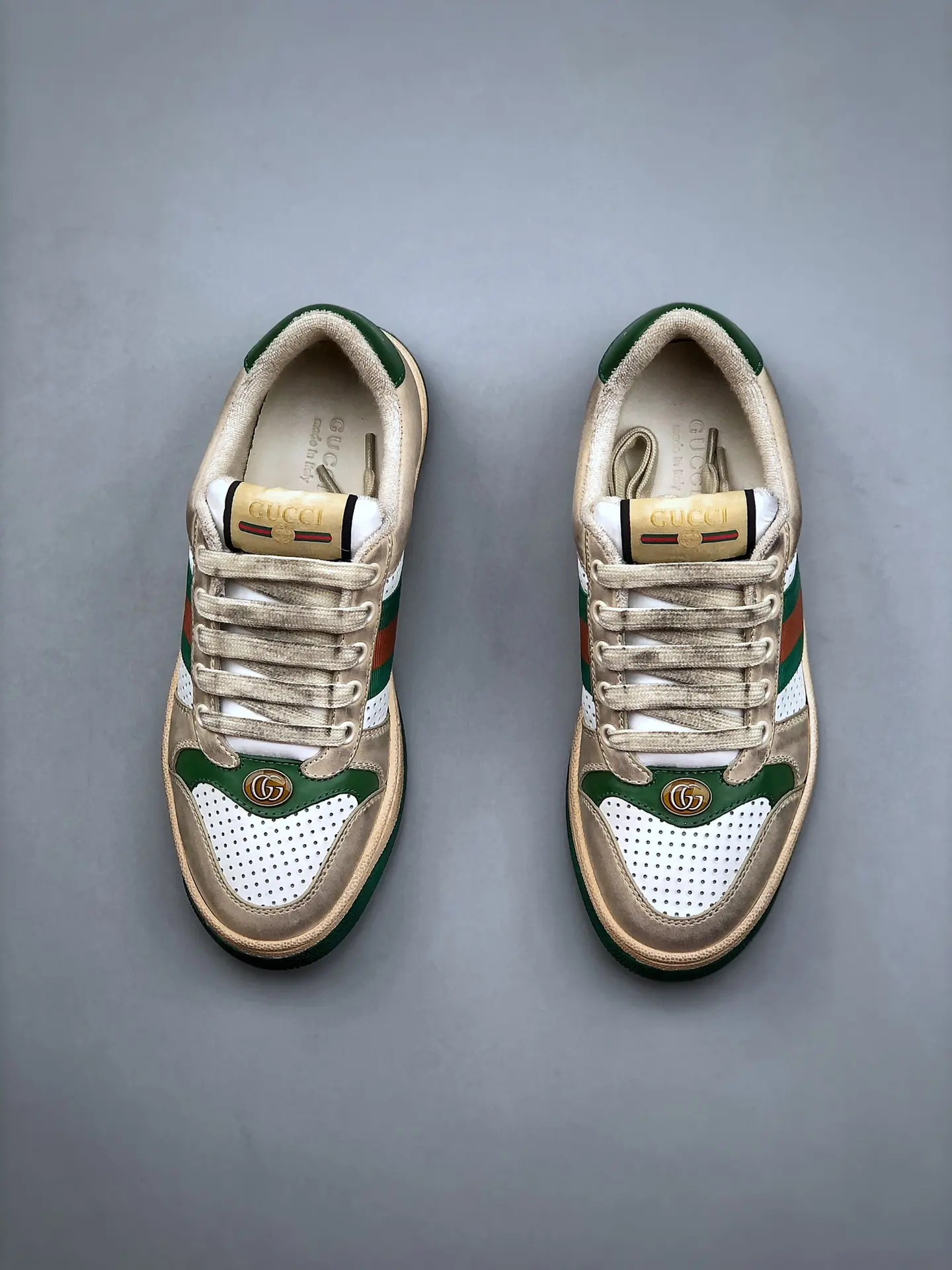 YASSW | Authentic Appeal: Replica Gucci Screener Leather Sneakers in White