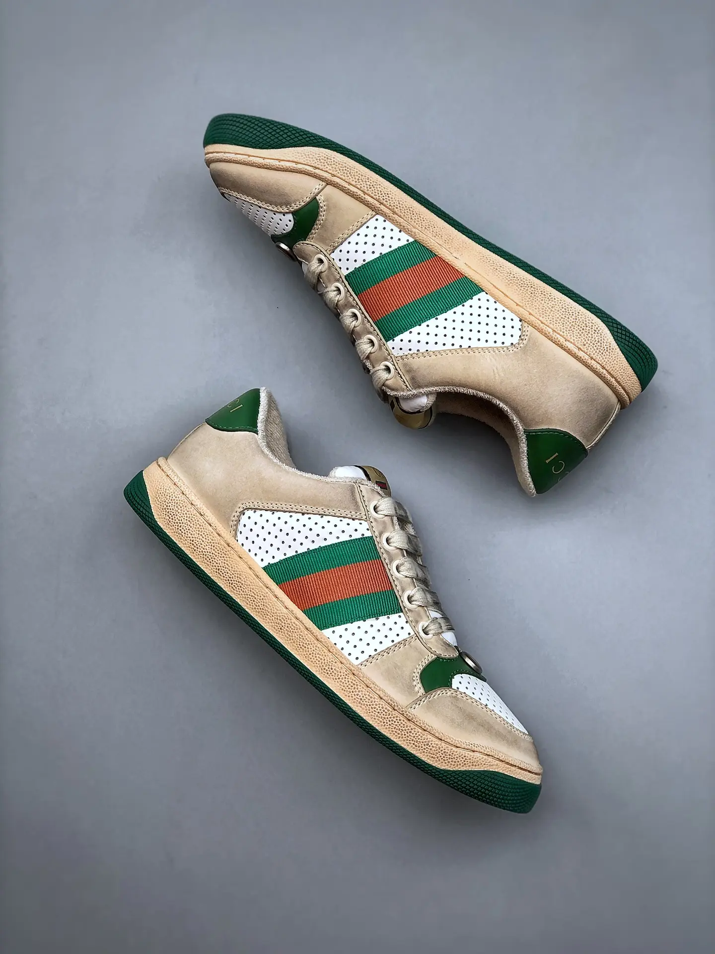 YASSW | Authentic Appeal: Replica Gucci Screener Leather Sneakers in White