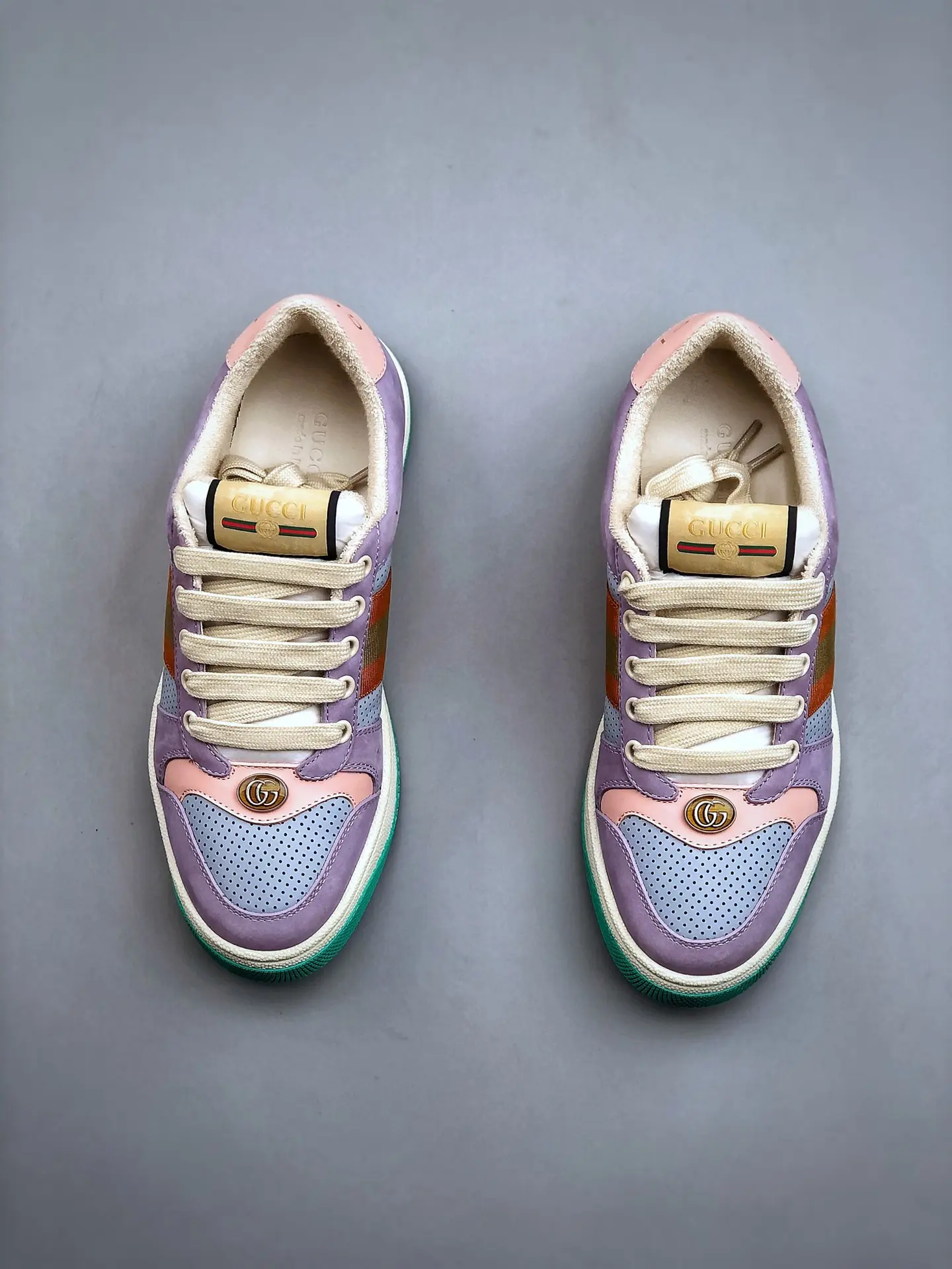 YASSW | Gucci Suede Colorblock Pattern Sneakers - Purple (Replica)