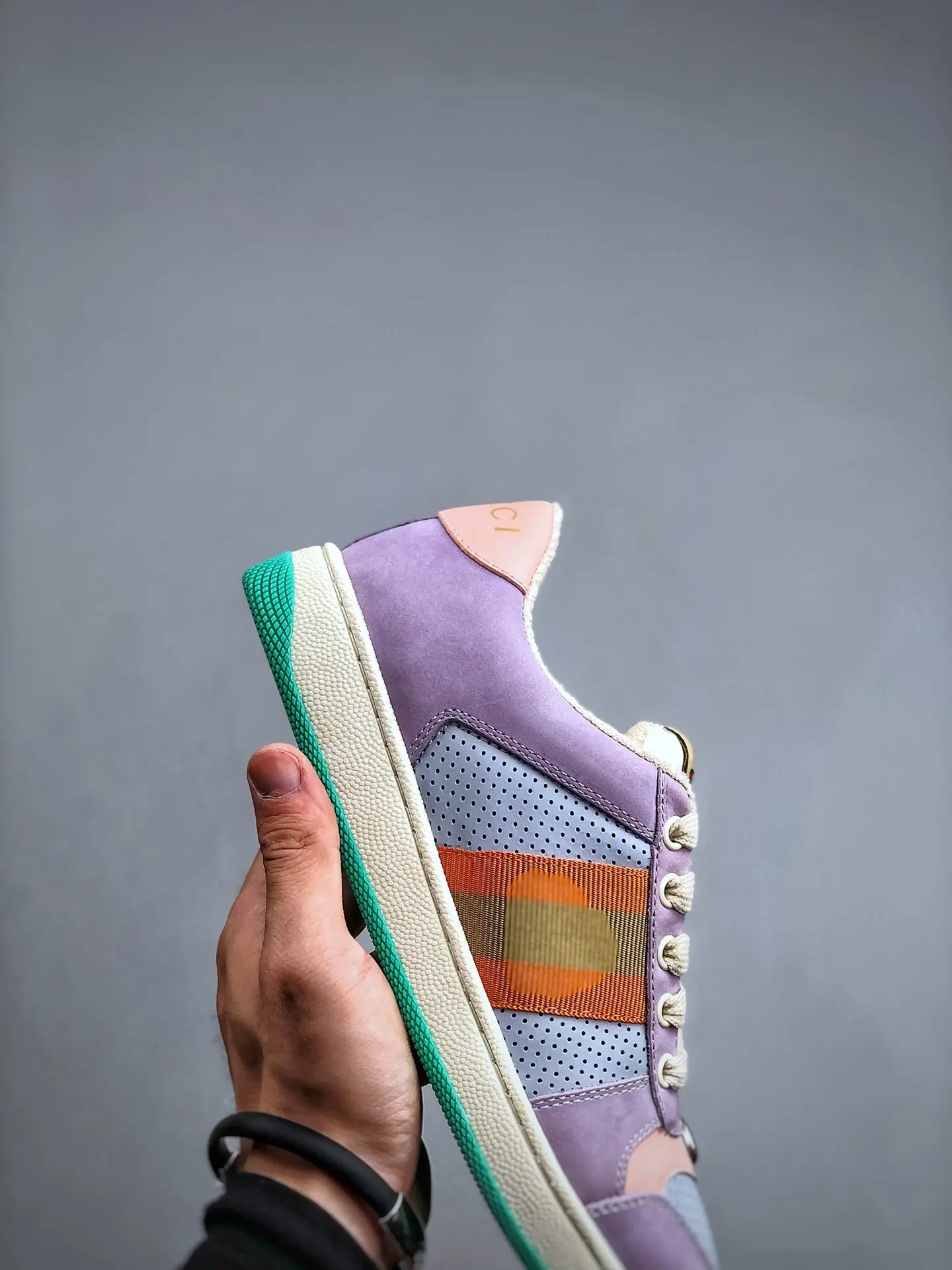 YASSW | Gucci Suede Colorblock Pattern Sneakers - Purple (Replica)