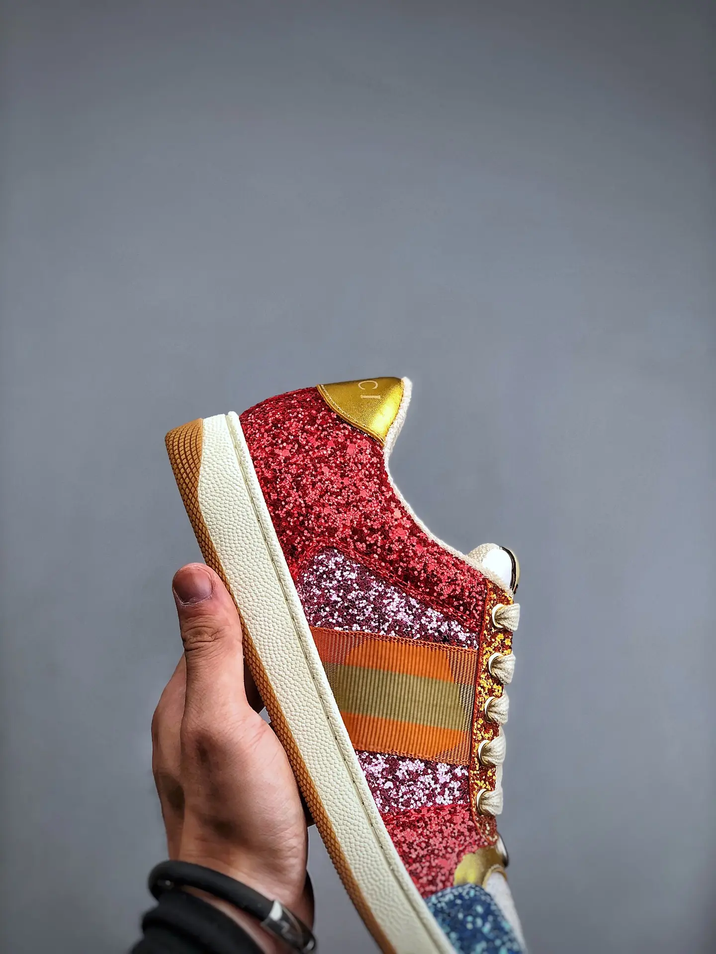 YASSW | Gucci Lovelight Screener Glitter Sneaker in Multicolor Canvas (Replica)