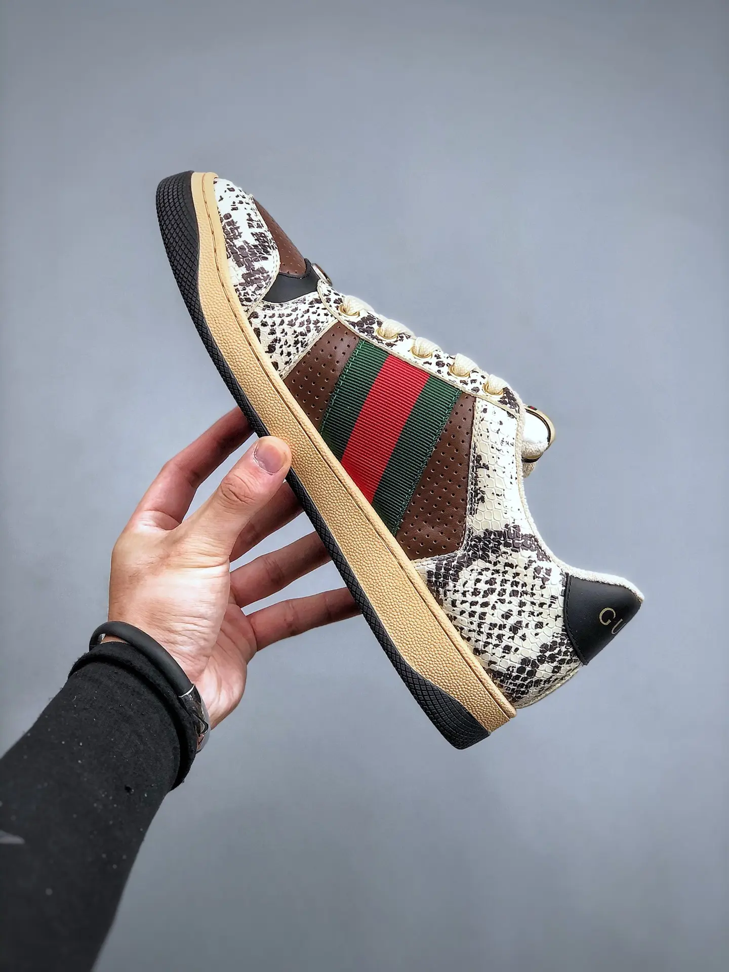 YASSW | Gucci Screener Python-Effect Leather Trainers Replica: A Detailed Review