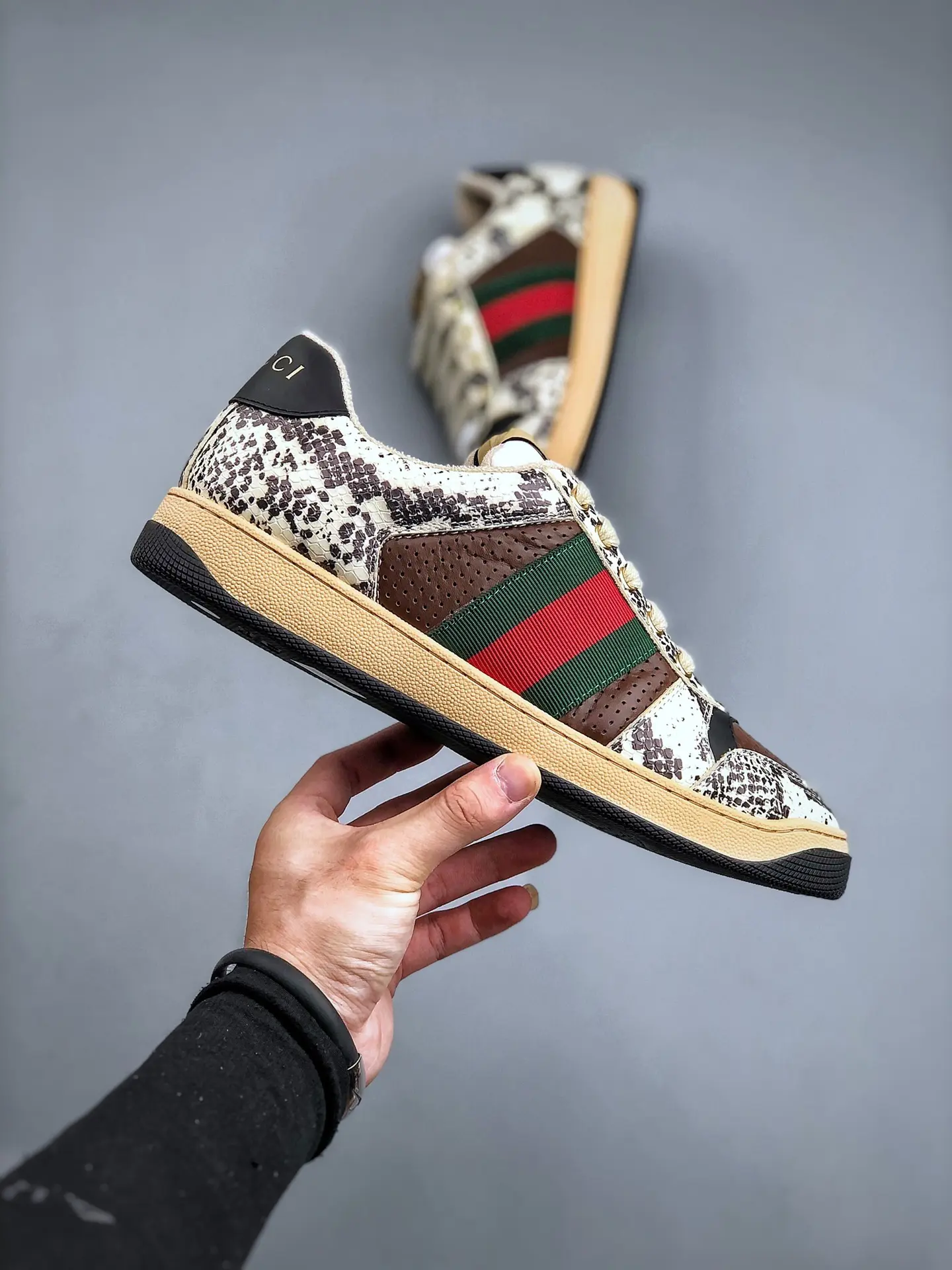 YASSW | Gucci Screener Python-Effect Leather Trainers Replica: A Detailed Review