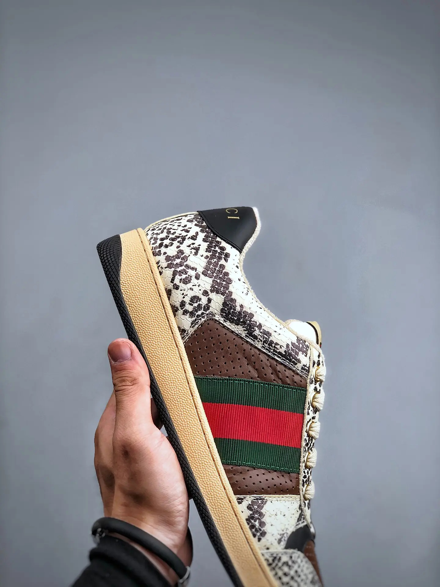 YASSW | Gucci Screener Python-Effect Leather Trainers Replica: A Detailed Review