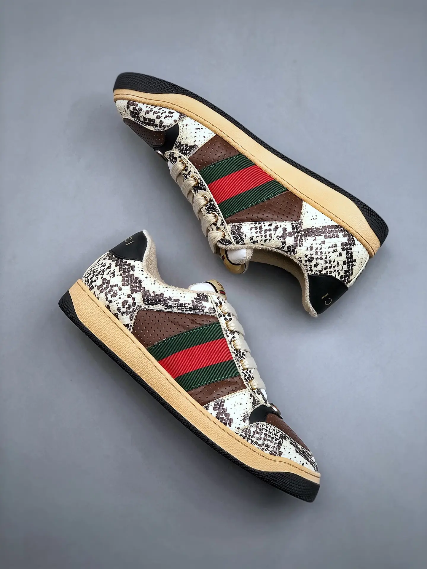 YASSW | Gucci Screener Python-Effect Leather Trainers Replica: A Detailed Review