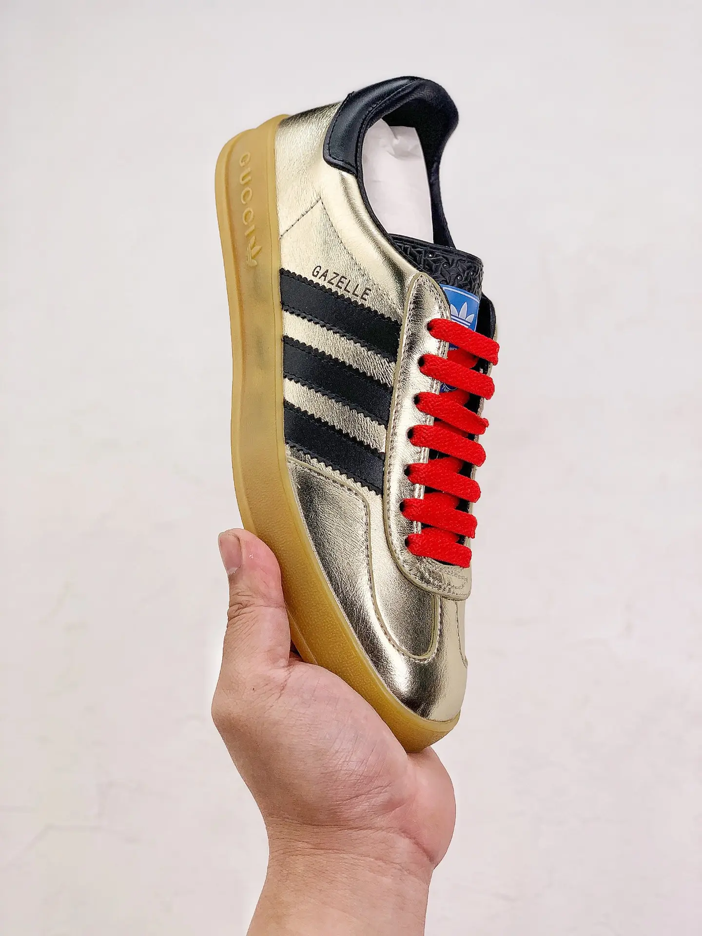 YASSW | Gucci x Adidas Gazelle 'Metallic Gold' Replica Sneakers Review