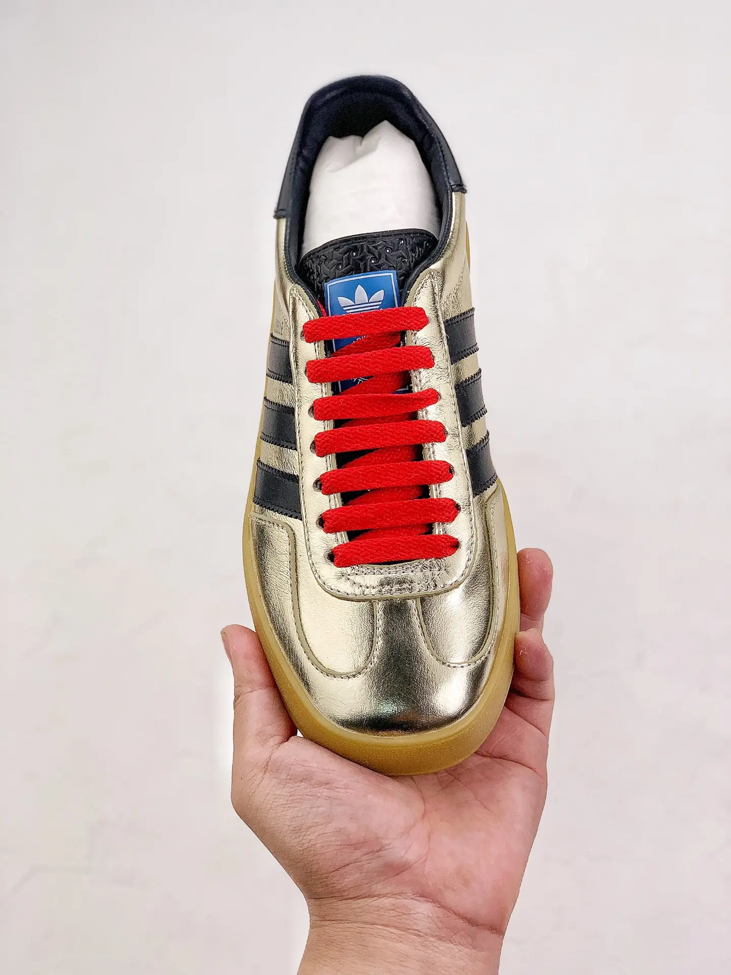 YASSW | Gucci x Adidas Gazelle 'Metallic Gold' Replica Sneakers Review