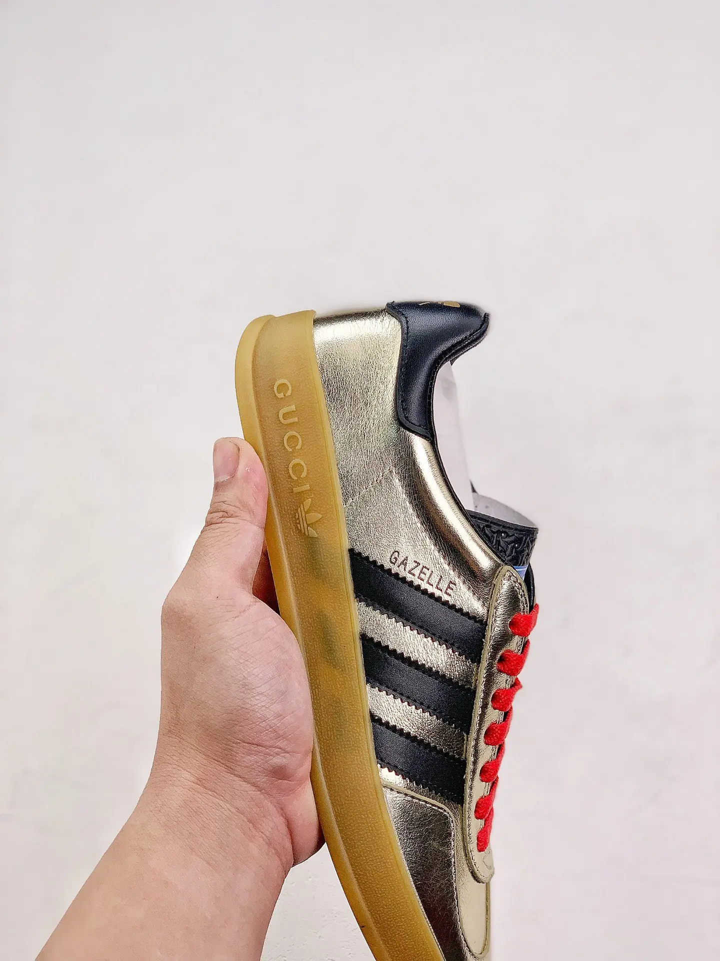 YASSW | Gucci x Adidas Gazelle 'Metallic Gold' Replica Sneakers Review