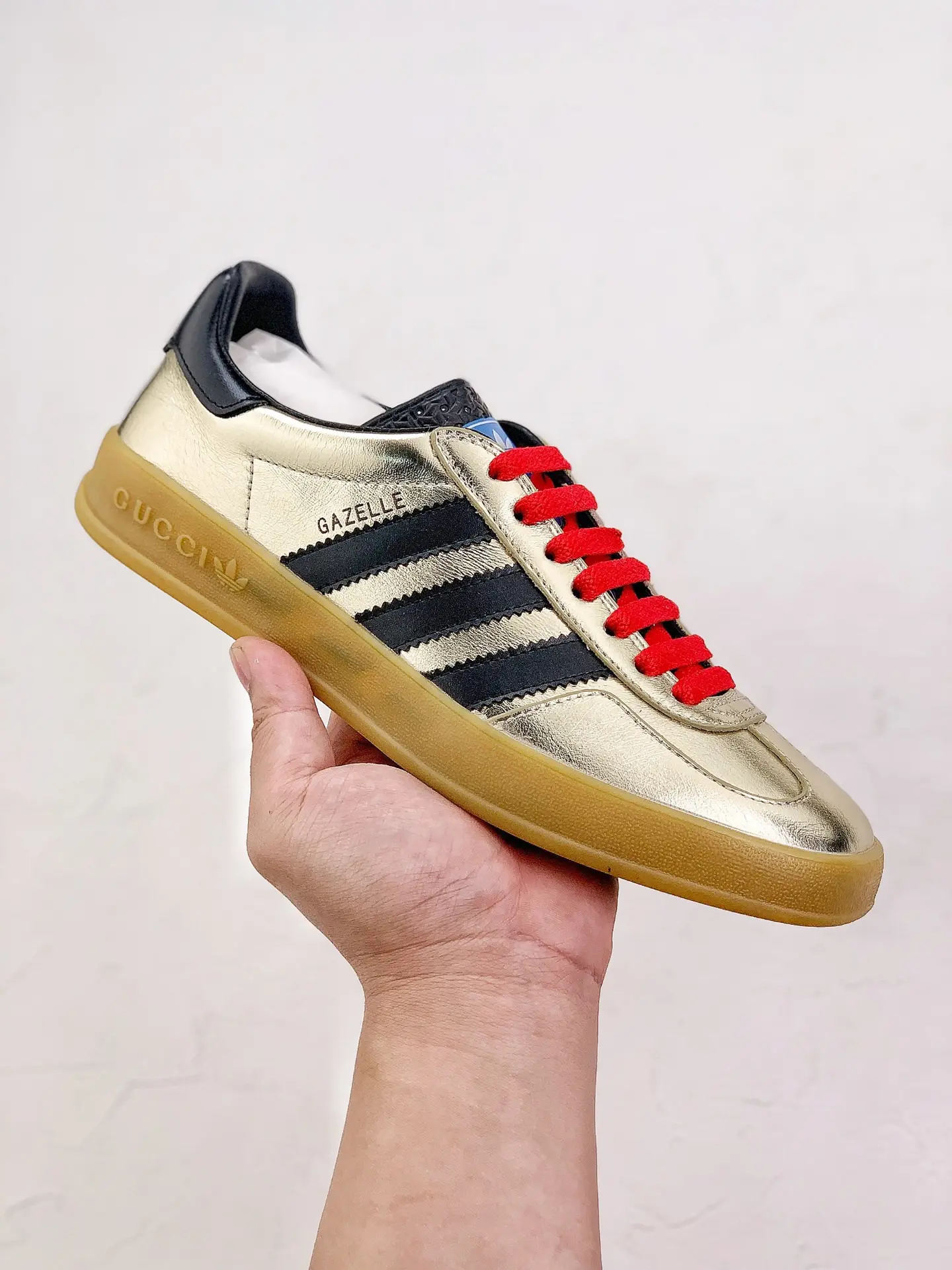 YASSW | Gucci x Adidas Gazelle 'Metallic Gold' Replica Sneakers Review