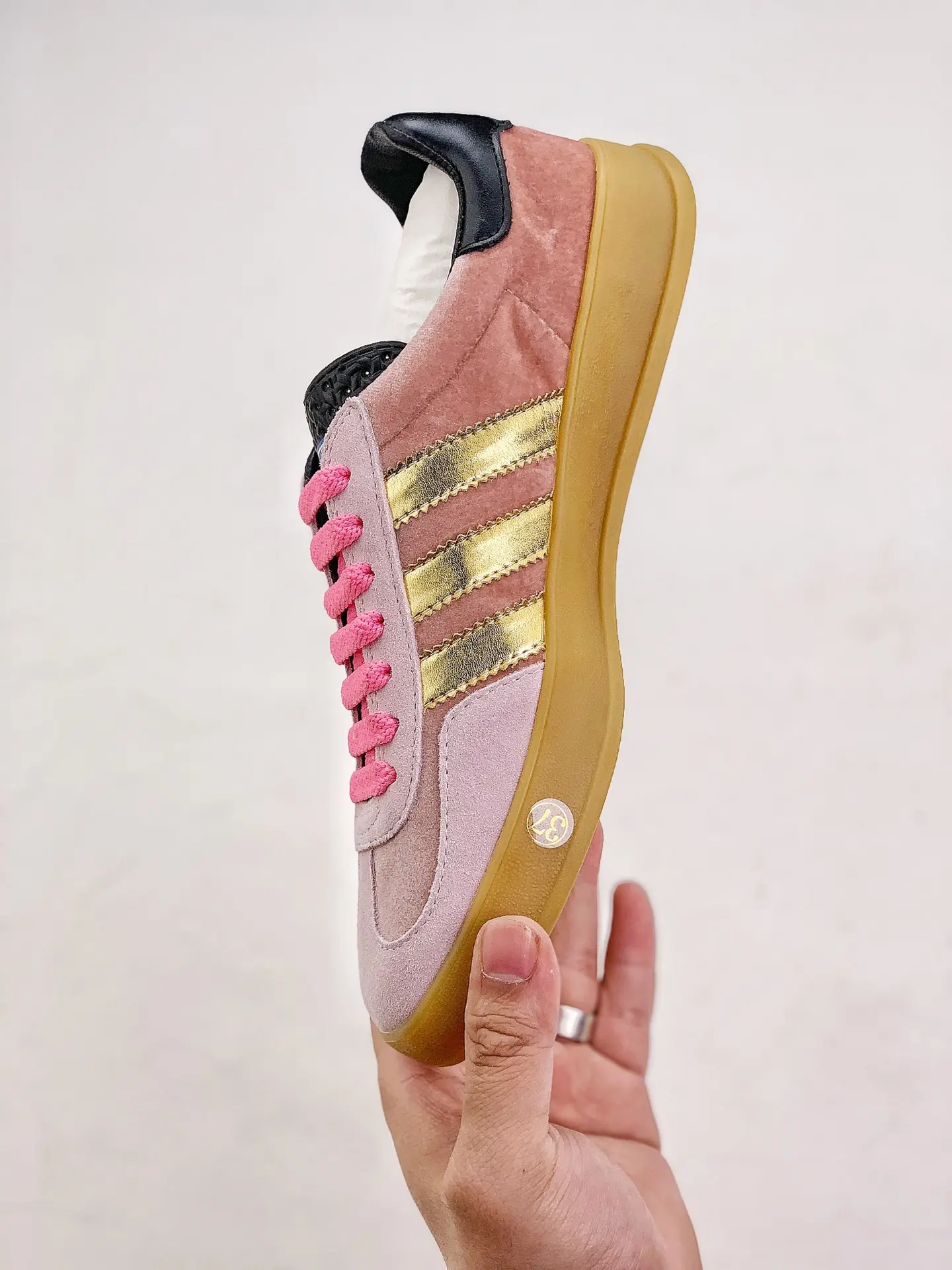 YASSW | Replica Gucci x Adidas Gazelle Pink Velvet Sneakers Review