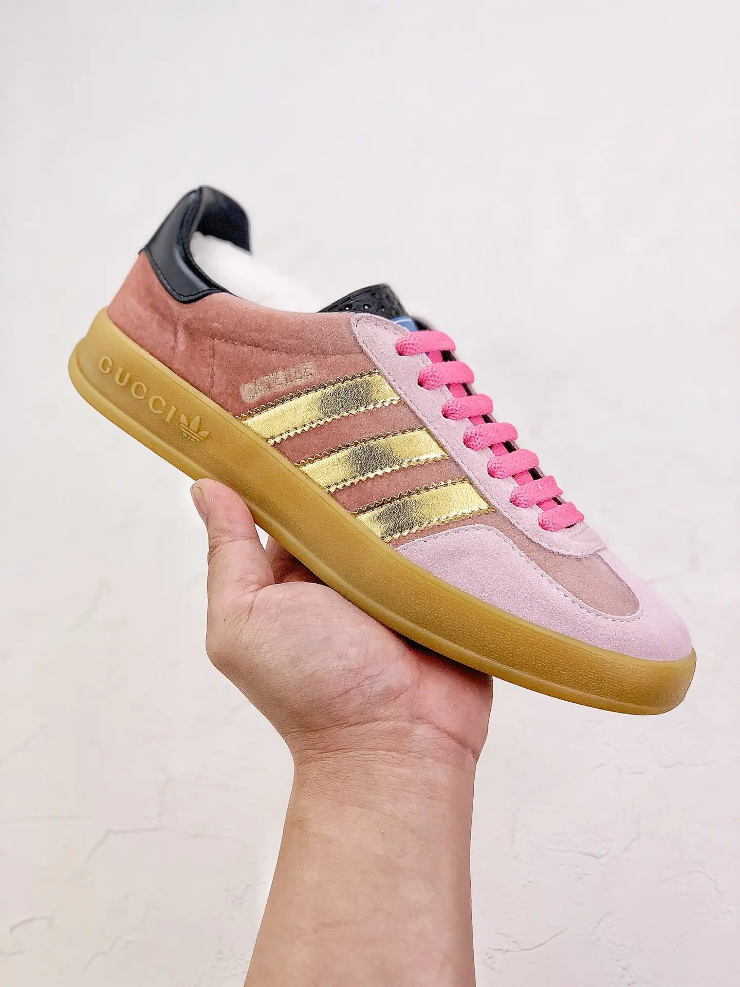 YASSW | Replica Gucci x Adidas Gazelle Pink Velvet Sneakers Review