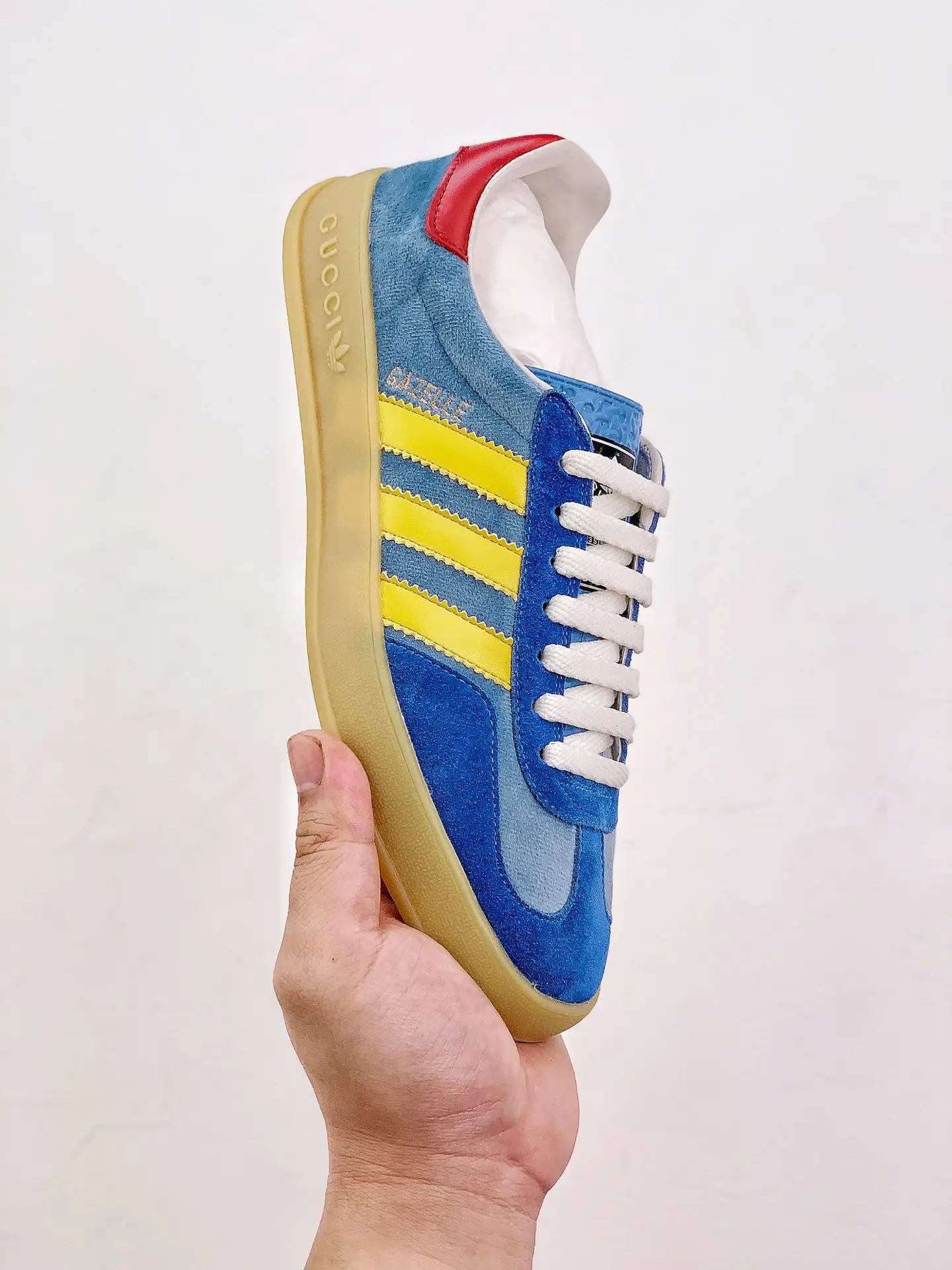 YASSW | Gucci x Adidas Gazelle Blue Replica Sneakers: Style & Comfort in One