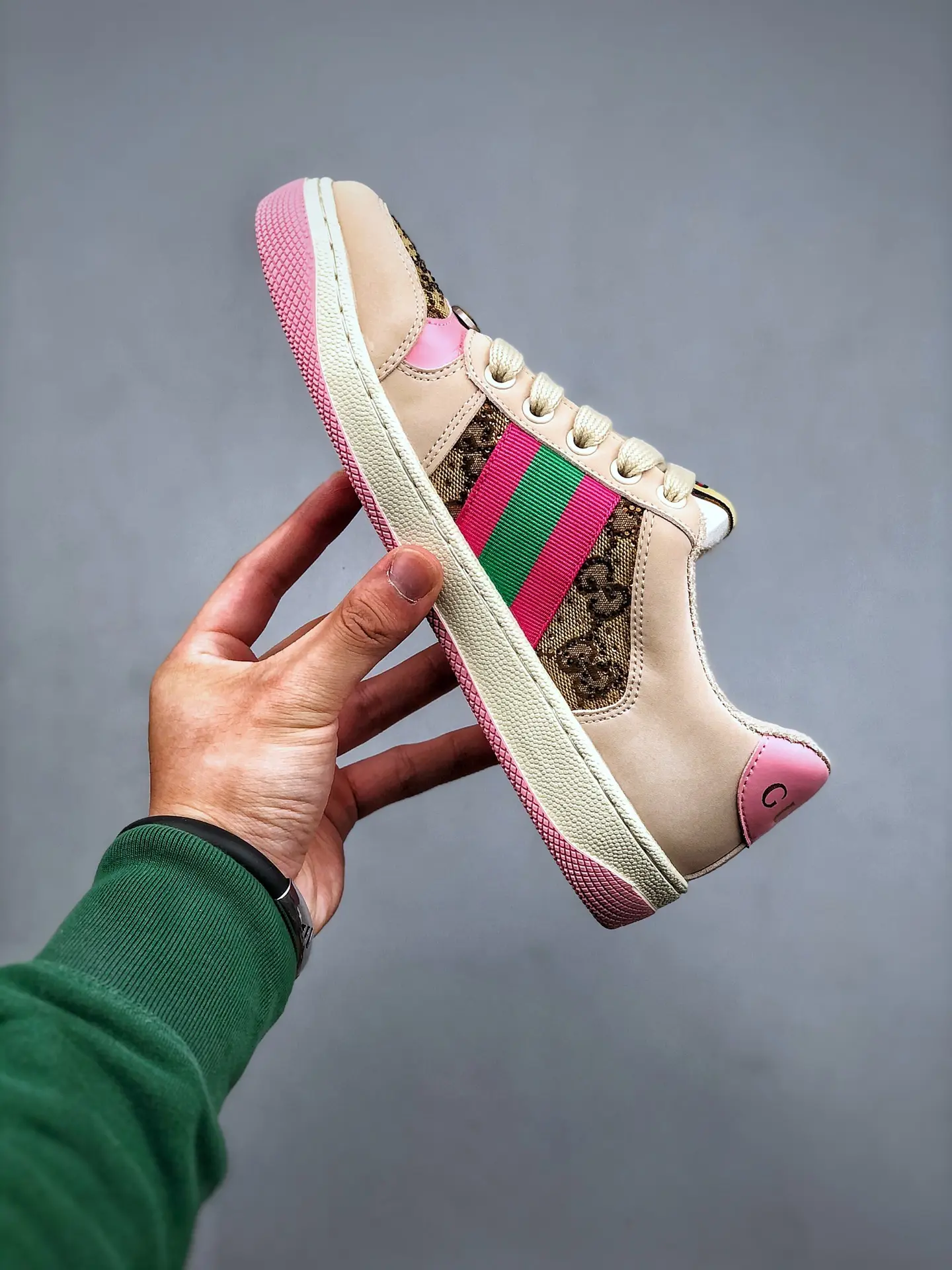 YASSW | Gucci Women's Screener Sneaker With Crystals, Off-White - Replica Review